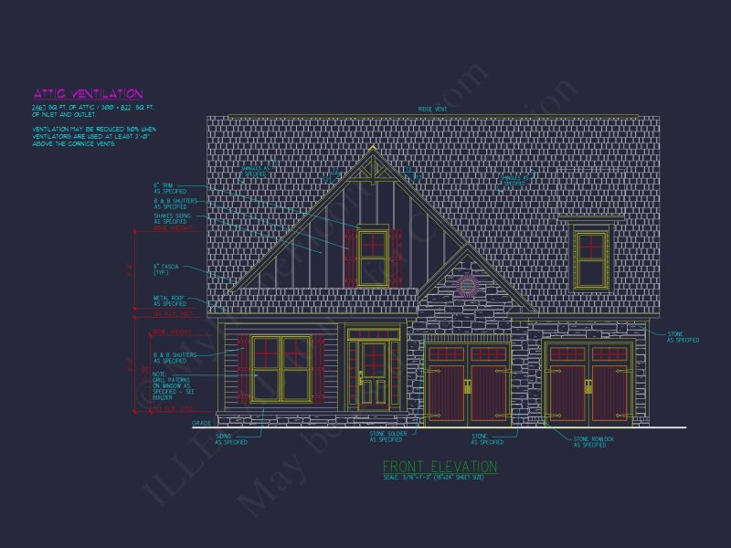 Beautiful One-Story Craftsman House Plan with Vaulted Ceilings & CAD Blueprints