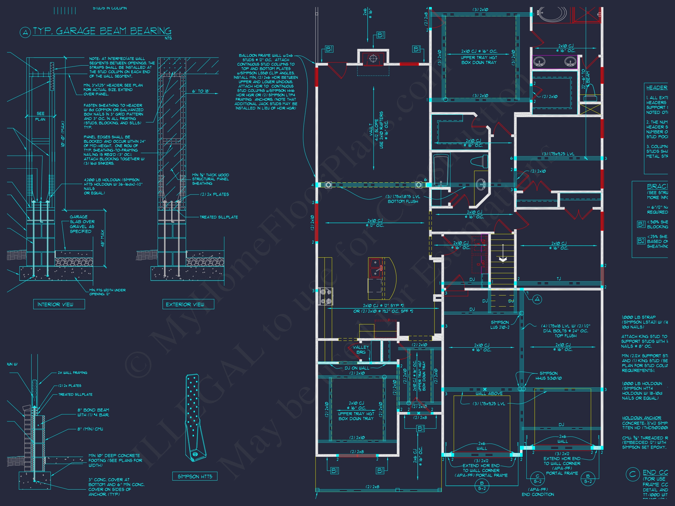 Beautiful One-Story Craftsman House Plan with Vaulted Ceilings & CAD Blueprints