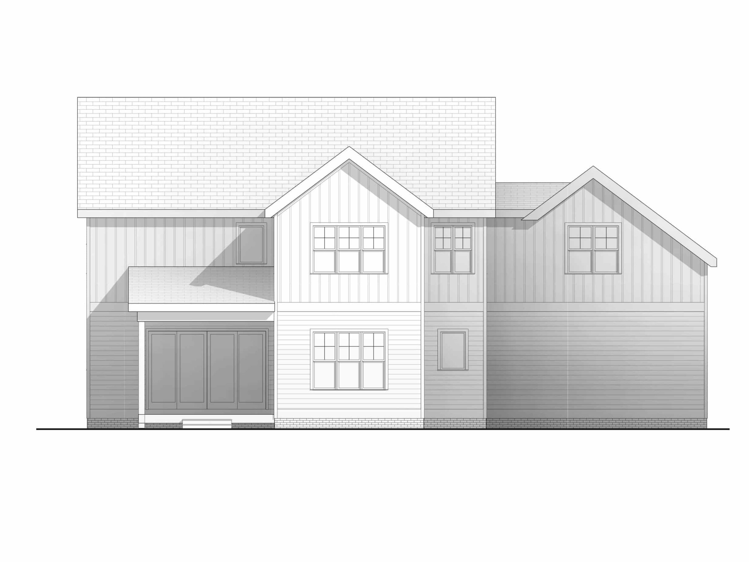 Traditional Craftsman Colonial Floor Plan with Covered Porch & CAD Blueprints