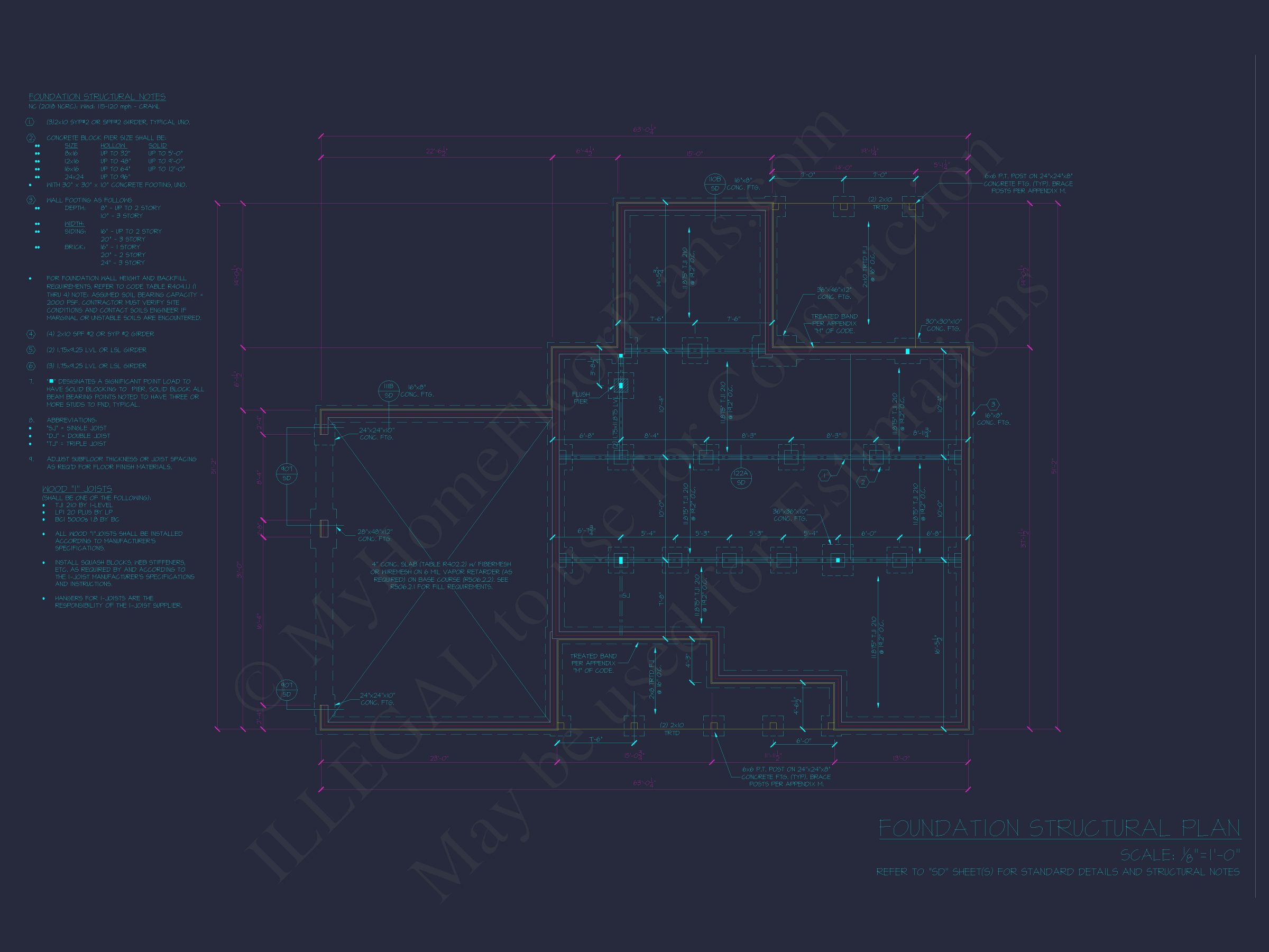 Traditional Craftsman Colonial Floor Plan with Covered Porch & CAD Blueprints