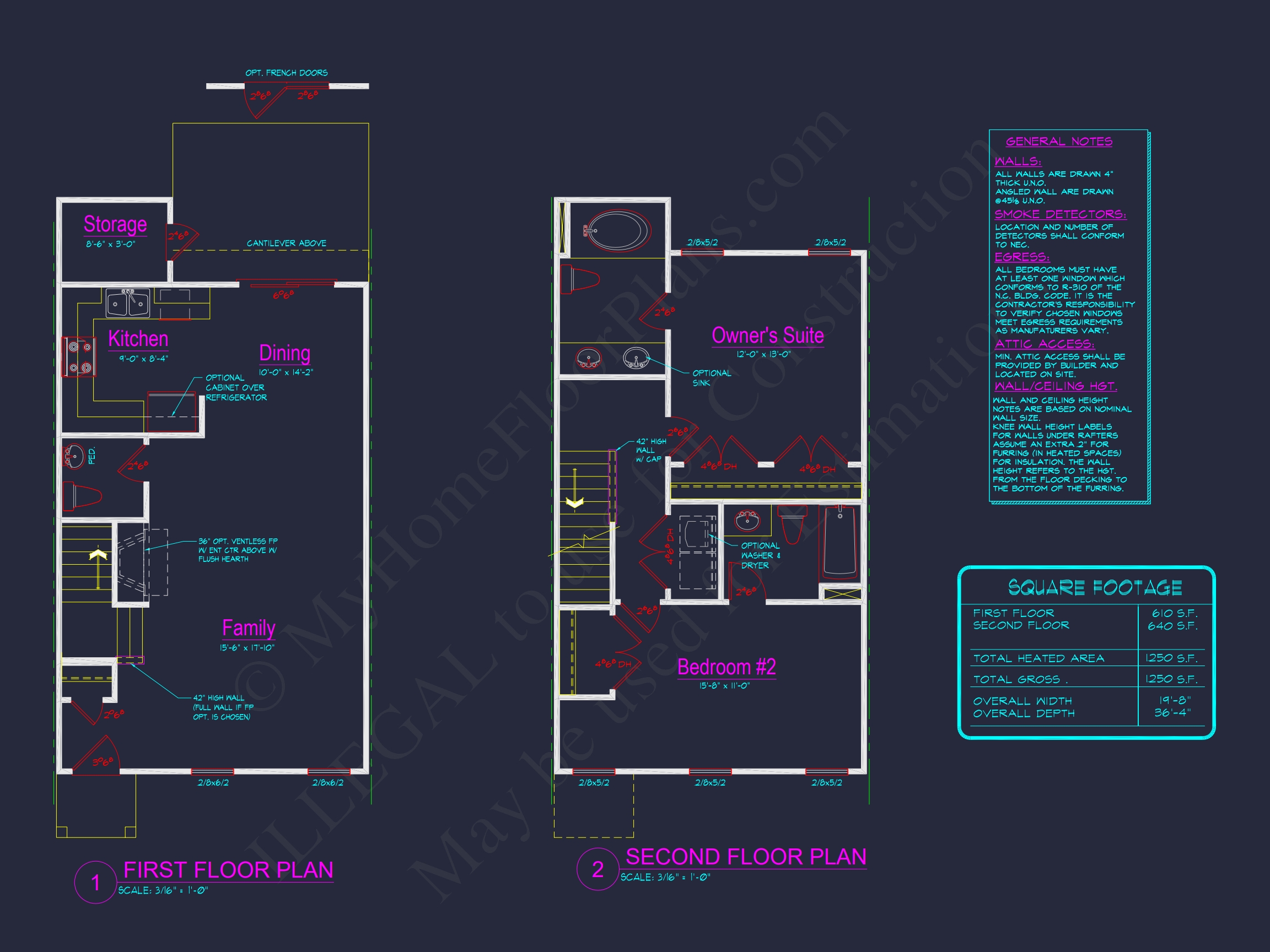 Modern 2-Bedroom Townhome Plan with Open Floor Plan & Fireplace
