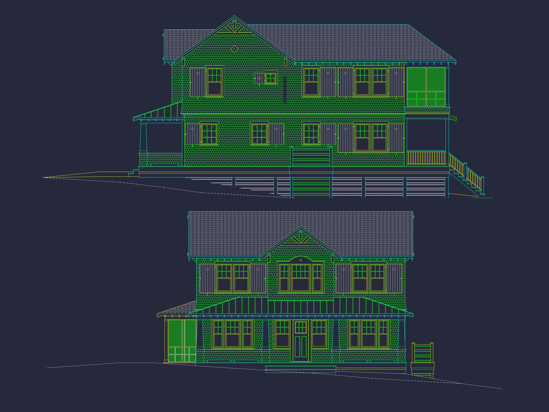 Charming 2-Story House Plan with Modern CAD Architecture & Coastal Flair
