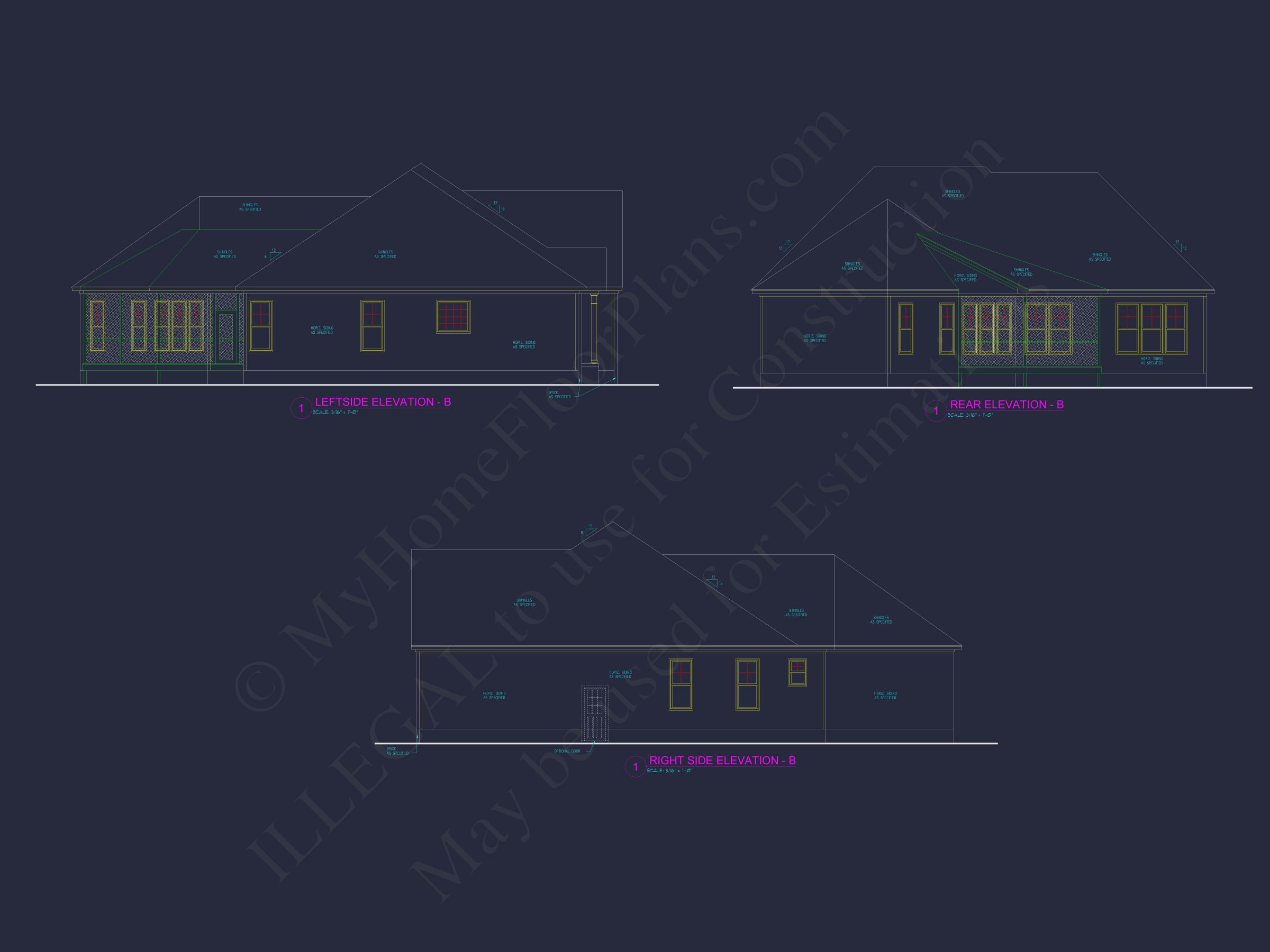 Customizable Floor Plan Blueprint with CAD Architecture & Southern Style