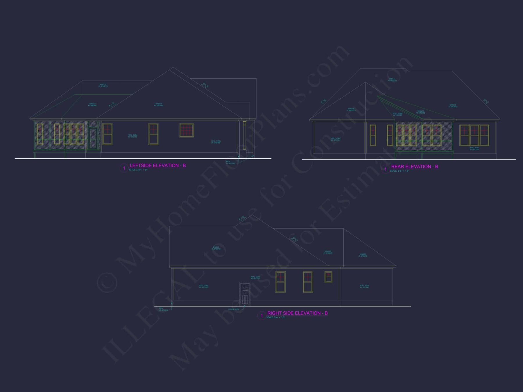Customizable Floor Plan Blueprint with CAD Architecture & Southern Style
