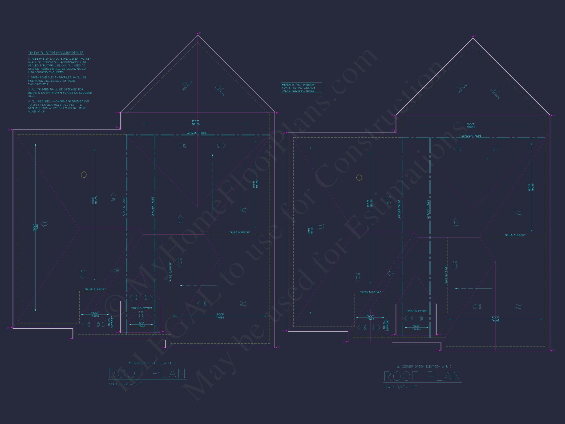 Customizable Floor Plan Blueprint with CAD Architecture & Southern Style