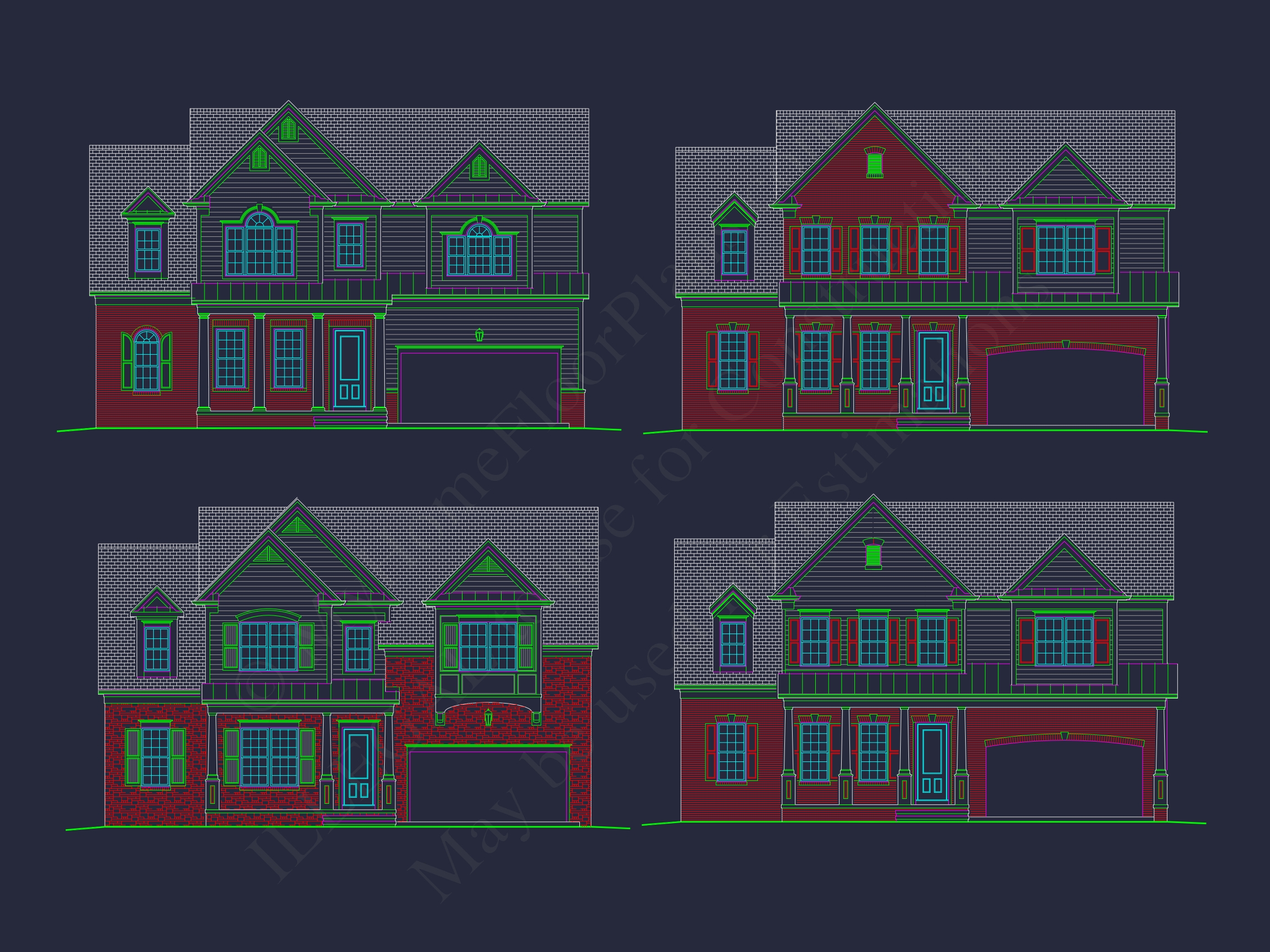 Charming 2-Story Home Plan with 4 Bedrooms and CAD Designs