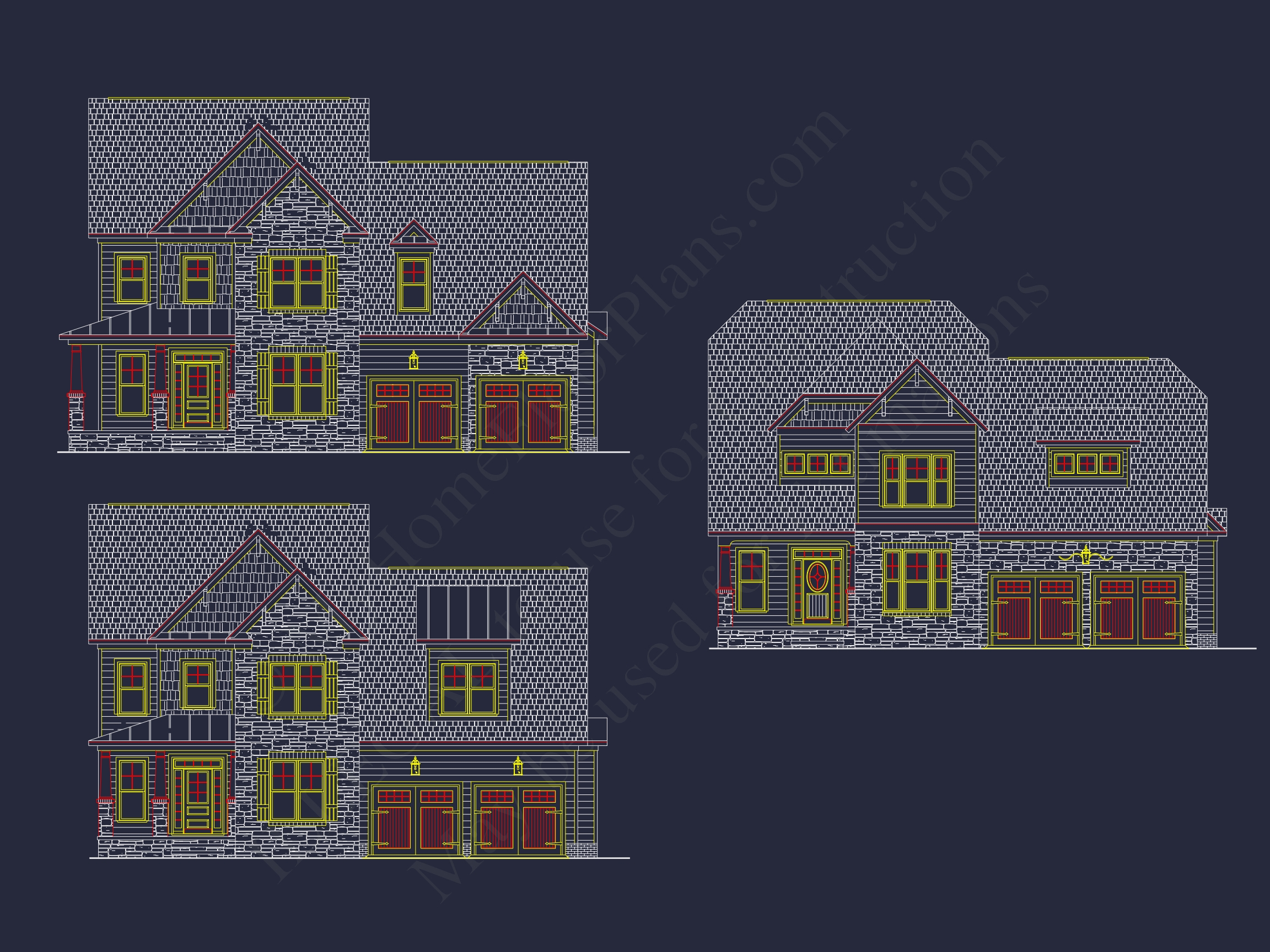 Craftsman Home Plan with 2 Stories,4 Bedrooms,and CAD Designs