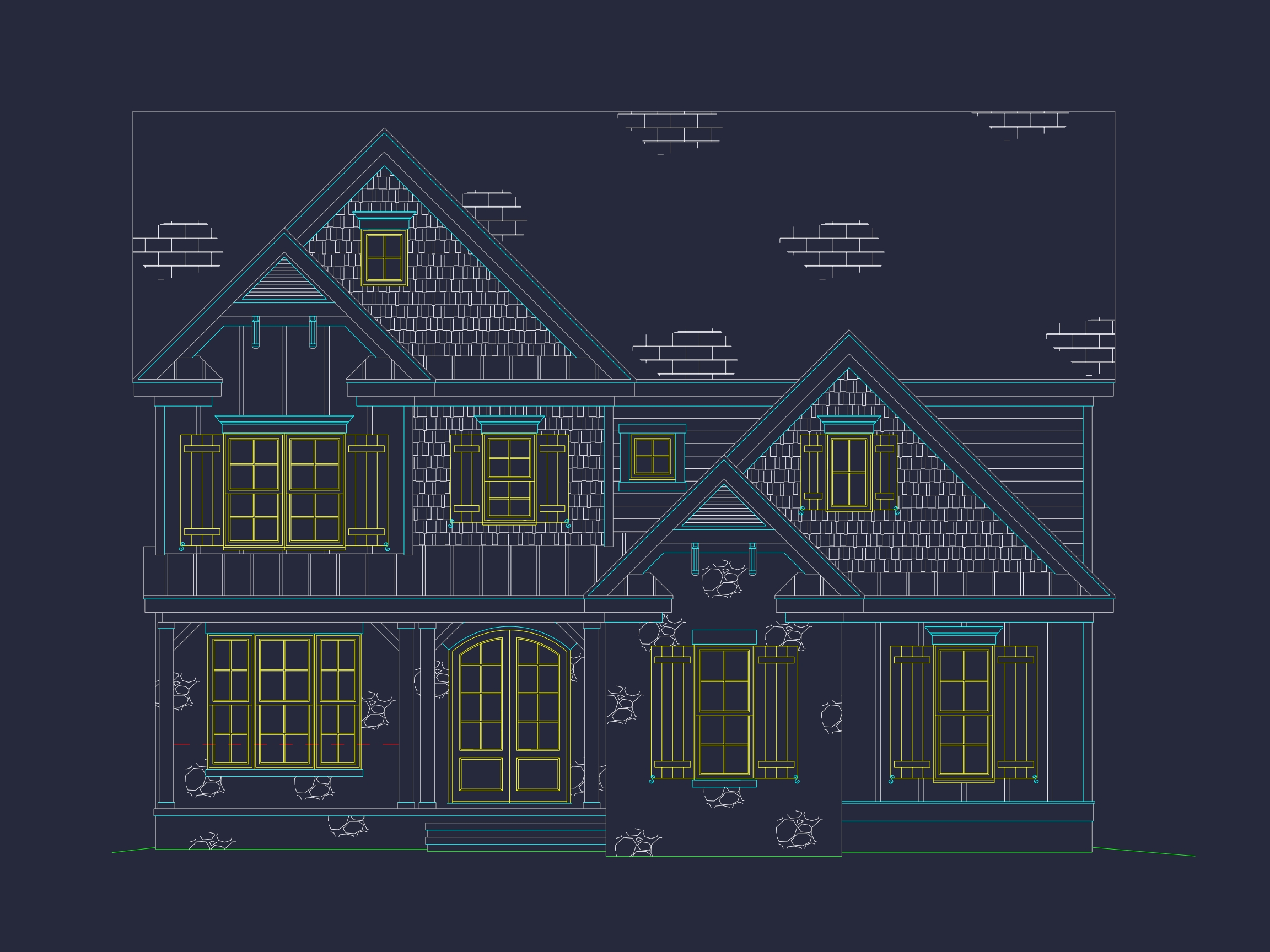 Craftsman Home Plan with Detailed Floor Plan and CAD Designs