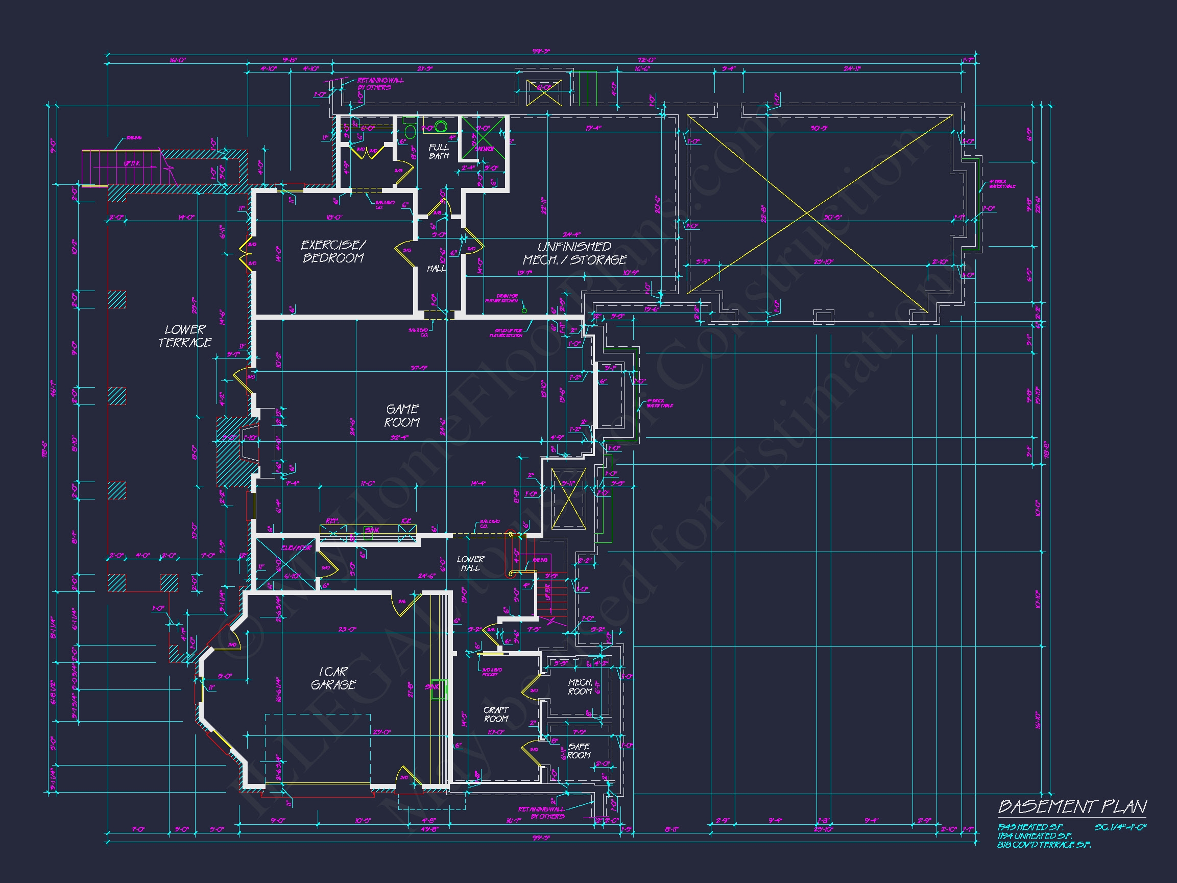 European 3-Story 5-Bed Home Plan: 5688 Sq Ft Blueprint