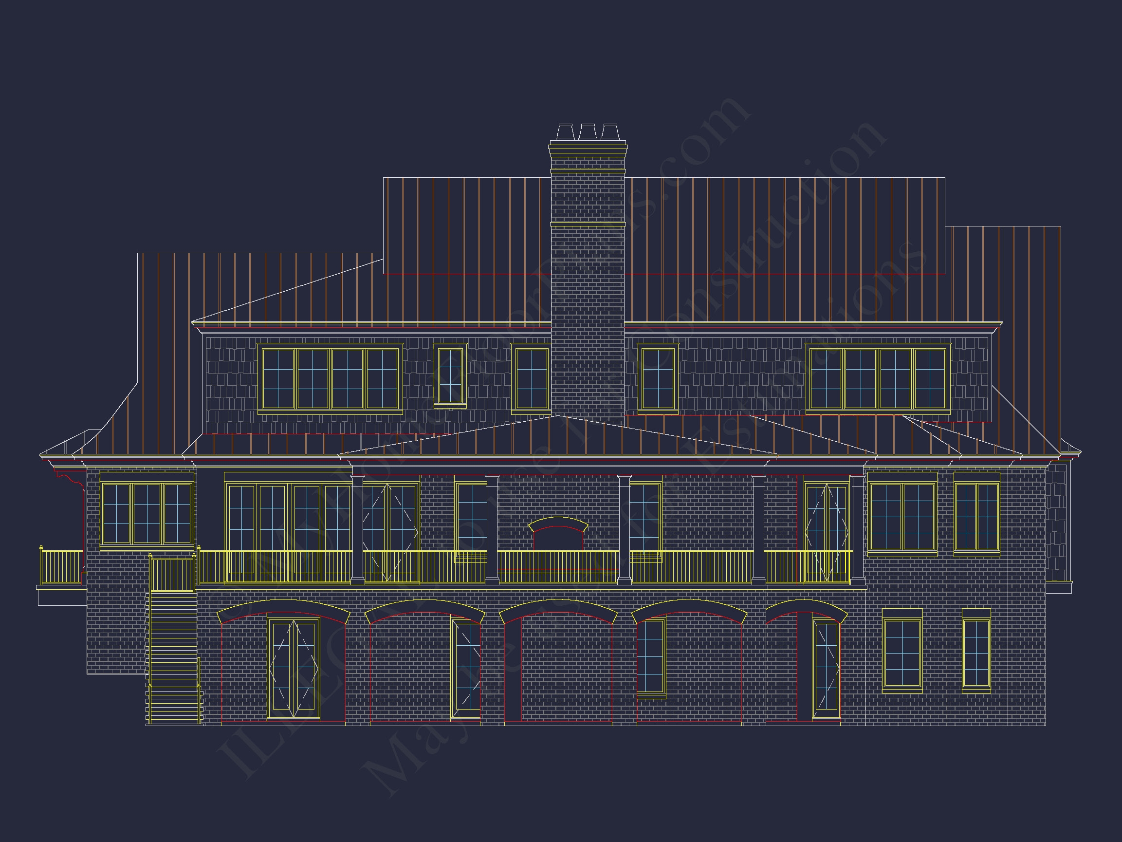 European 3-Story 5-Bed Home Plan: 5688 Sq Ft Blueprint