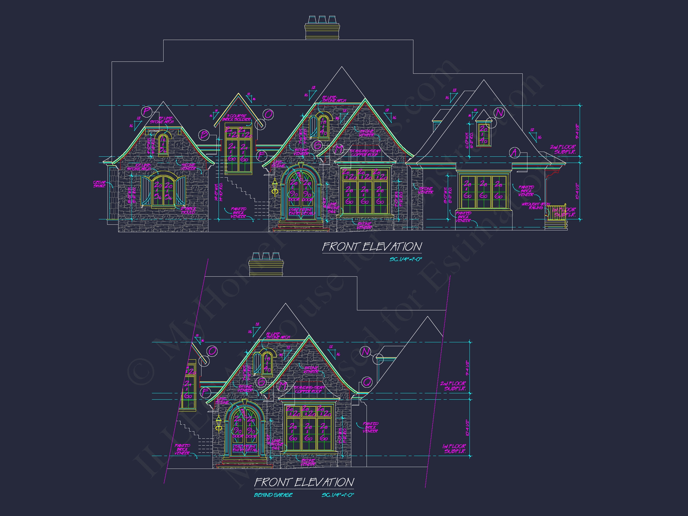 European 3-Story 5-Bed Home Plan: 5688 Sq Ft Blueprint