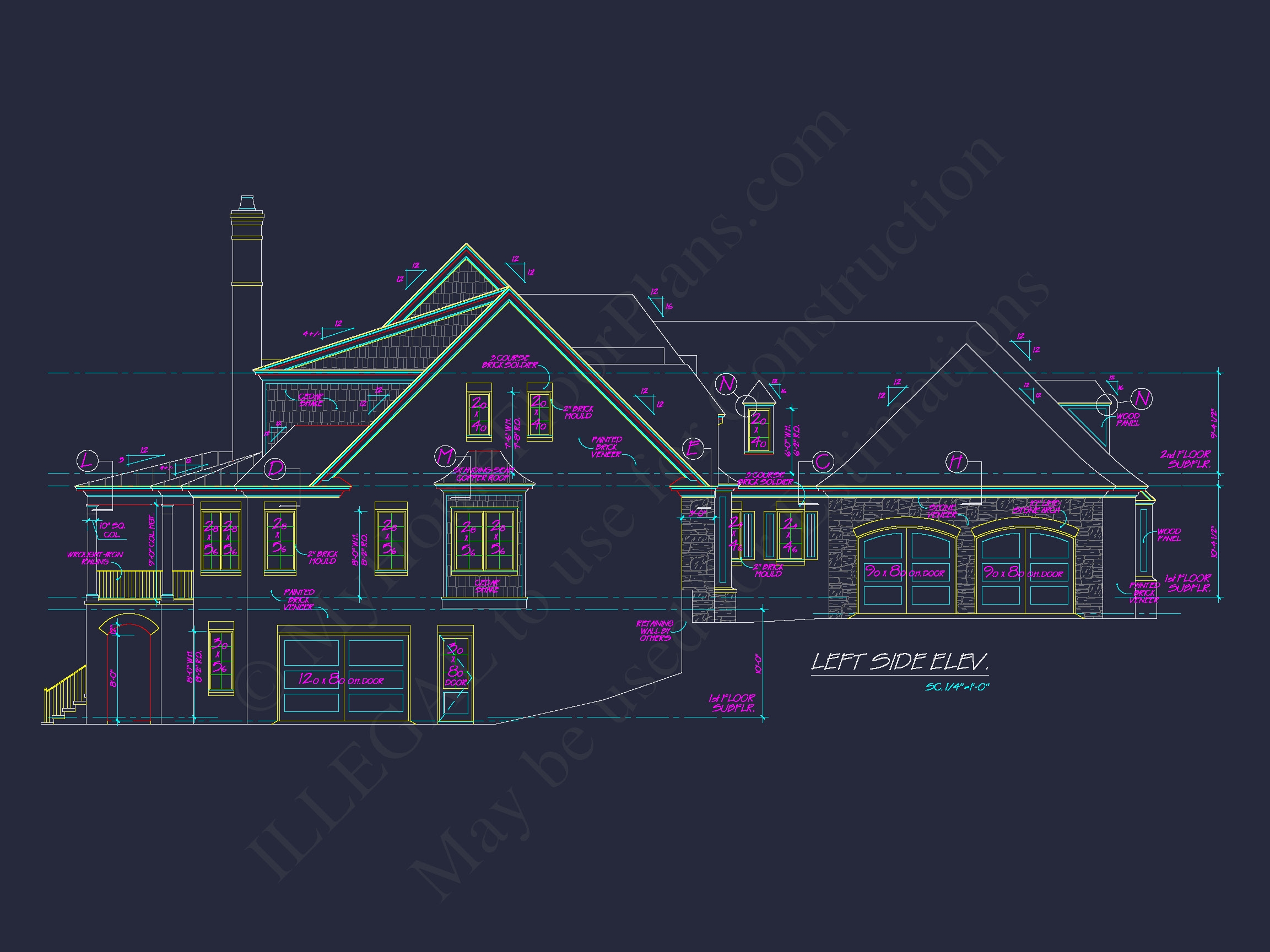 European 3-Story 5-Bed Home Plan: 5688 Sq Ft Blueprint