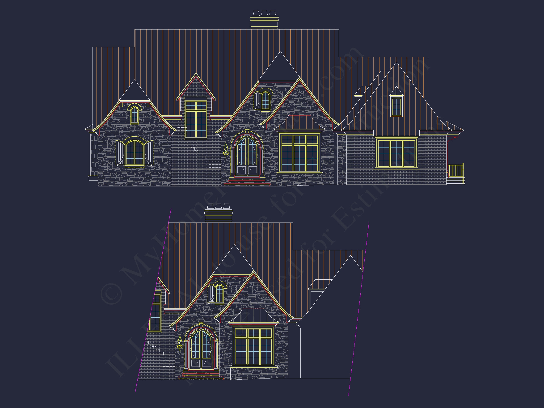 European 3-Story 5-Bed Home Plan: 5688 Sq Ft Blueprint