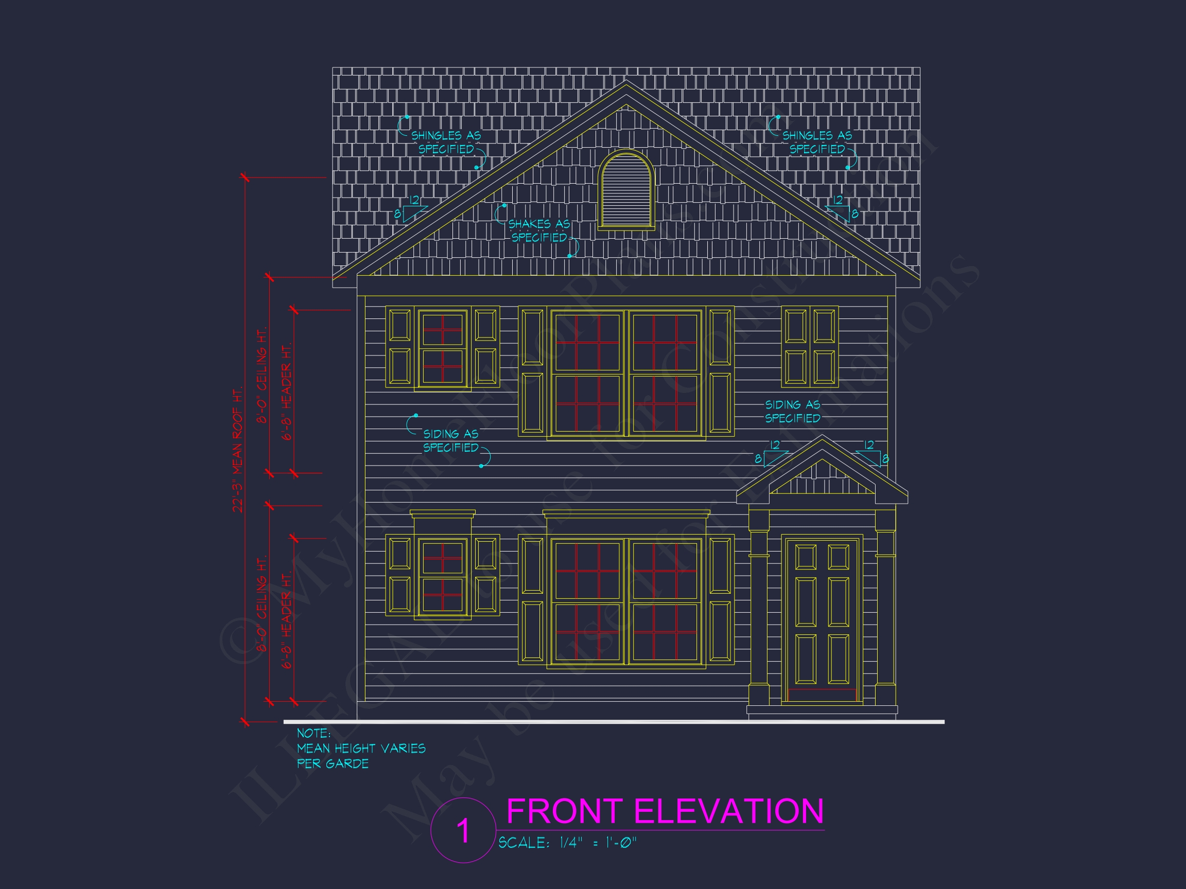 Modern 2-Story Home Plan & Blueprint (1374 sq ft)