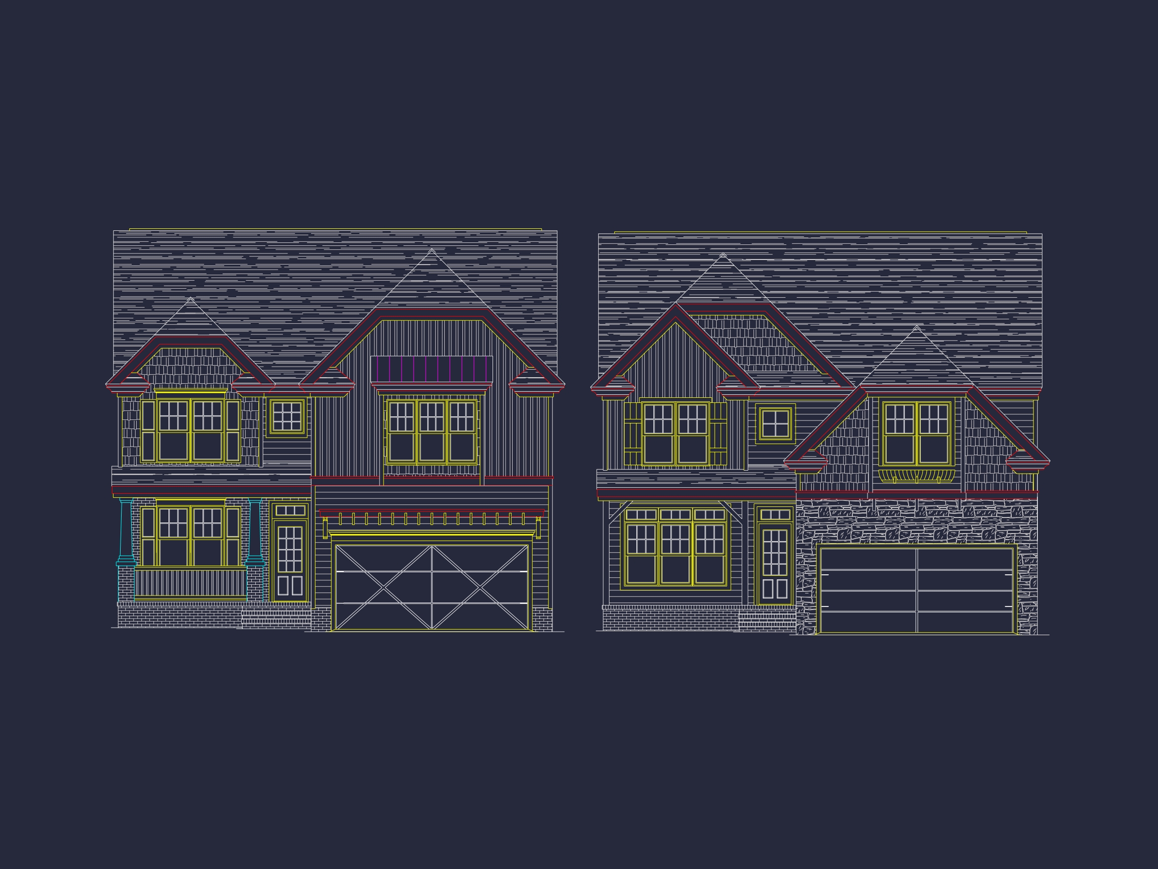 Modern Craftsman Home Plan with 2 Floors and CAD Designs