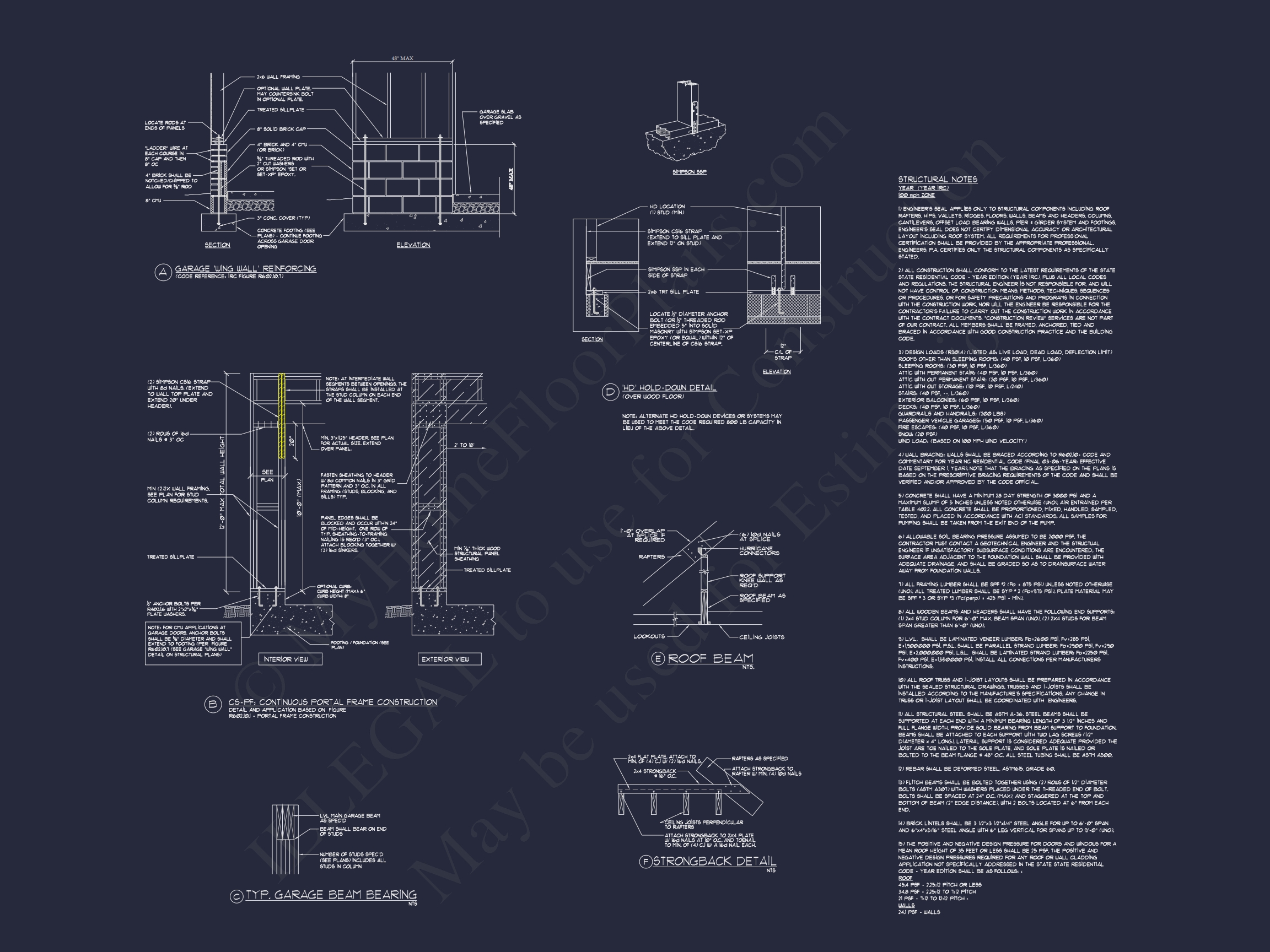 Modern Floor Plan with CAD Designs for 2-Story Home Blueprints