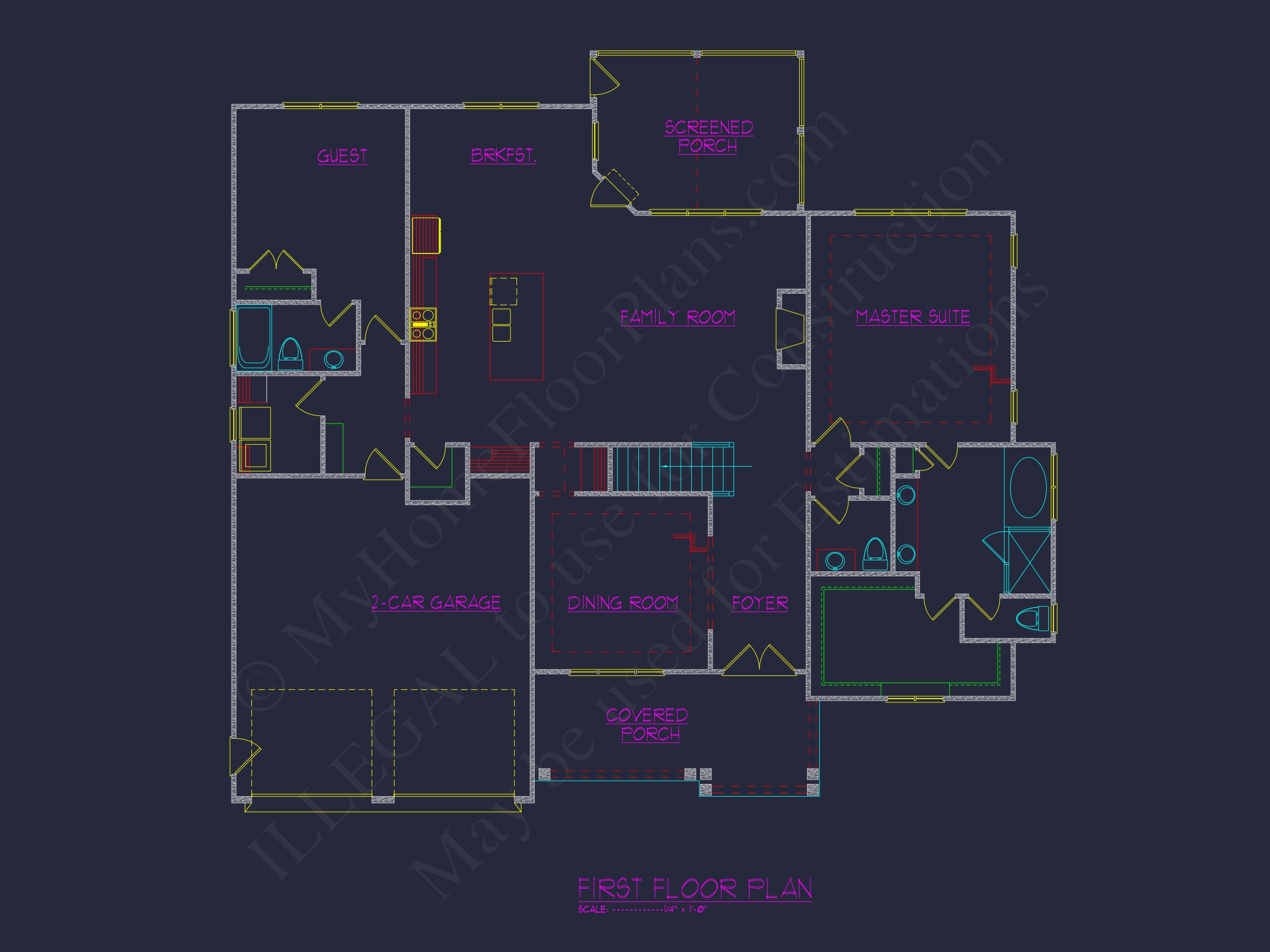 Stylish 2-Story Home Plan with 4 Bedrooms and Open Floor Plan