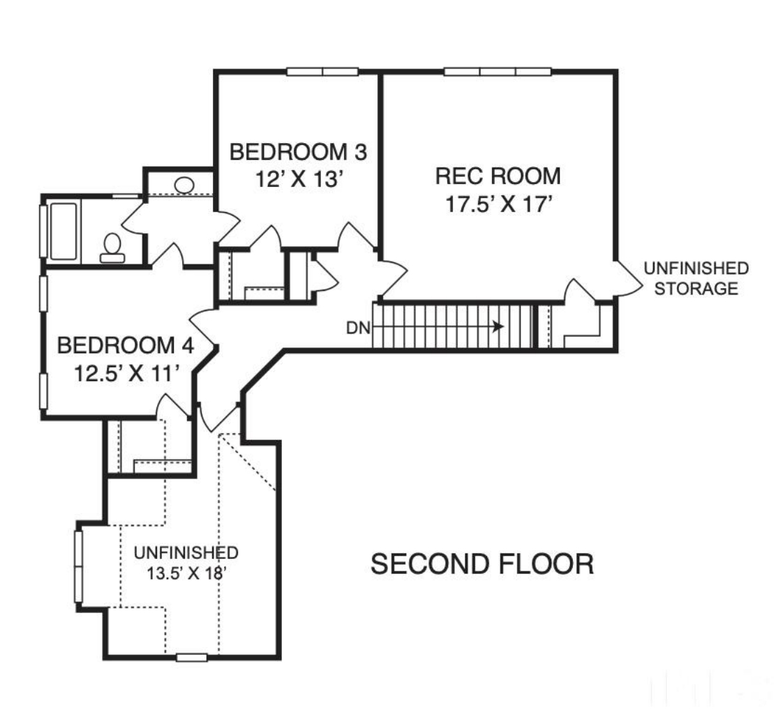 Stylish 2-Story Home Plan with 4 Bedrooms and Open Floor Plan