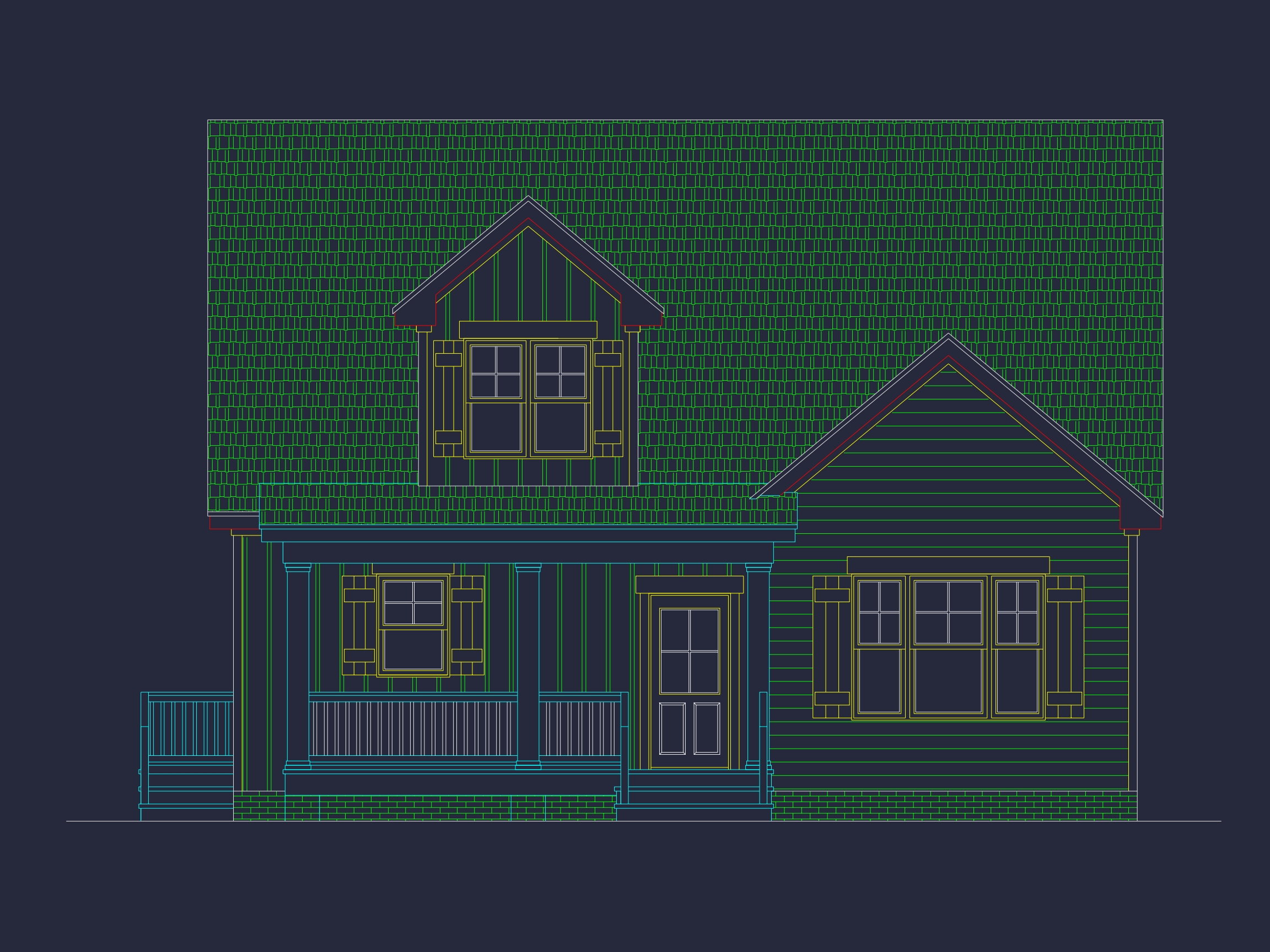 Traditional Home Plan with 2 Stories - Blueprint and CAD Design