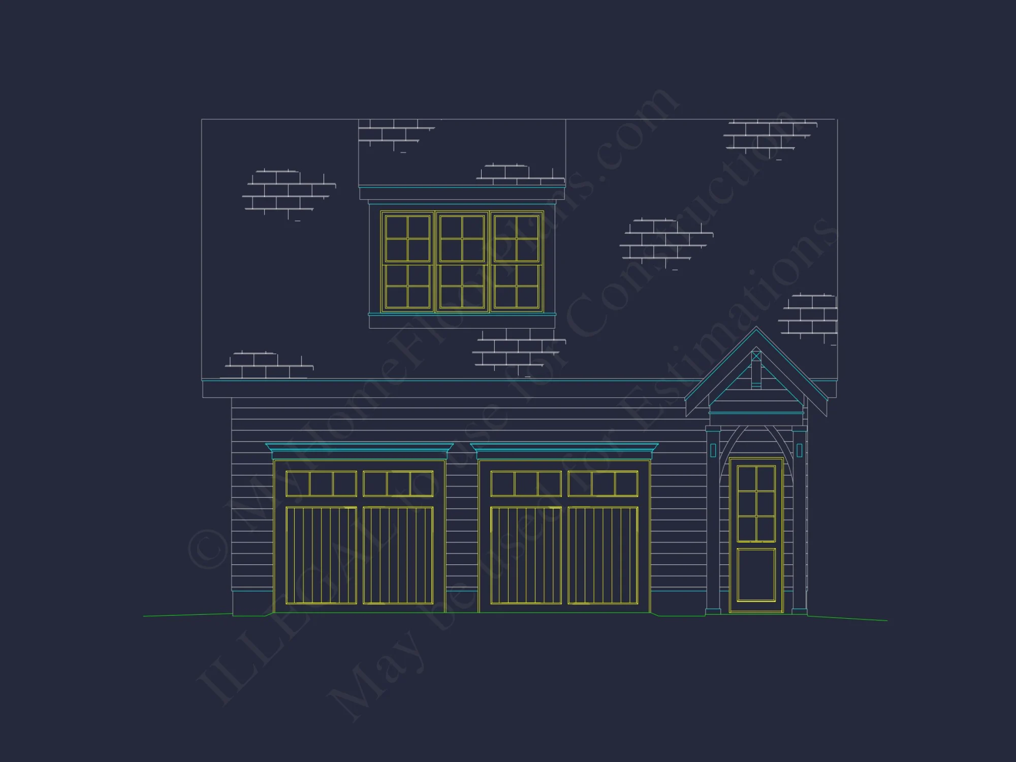 1-Bedroom Garage house Plan with Floor Plan and CAD Designs