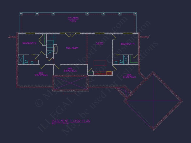 1-Bedroom Garage house Plan with Floor Plan and CAD Designs
