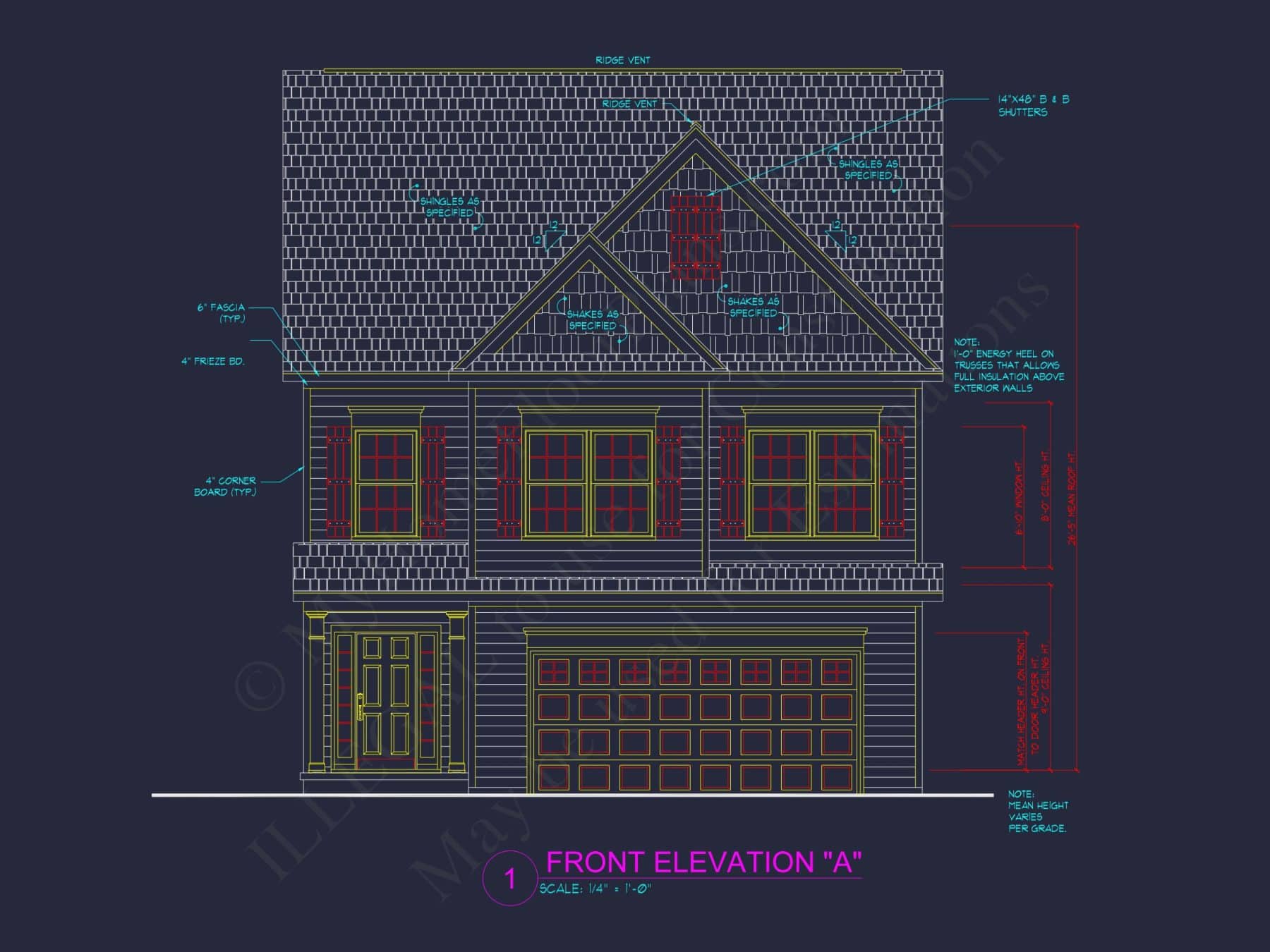 Craftsman house Plan with 3 Bedrooms, 2 Floors, and CAD Designs