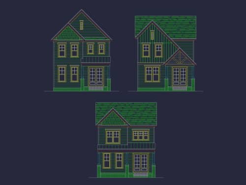 Traditional Craftsman house Plan with Detailed CAD Floor Designs