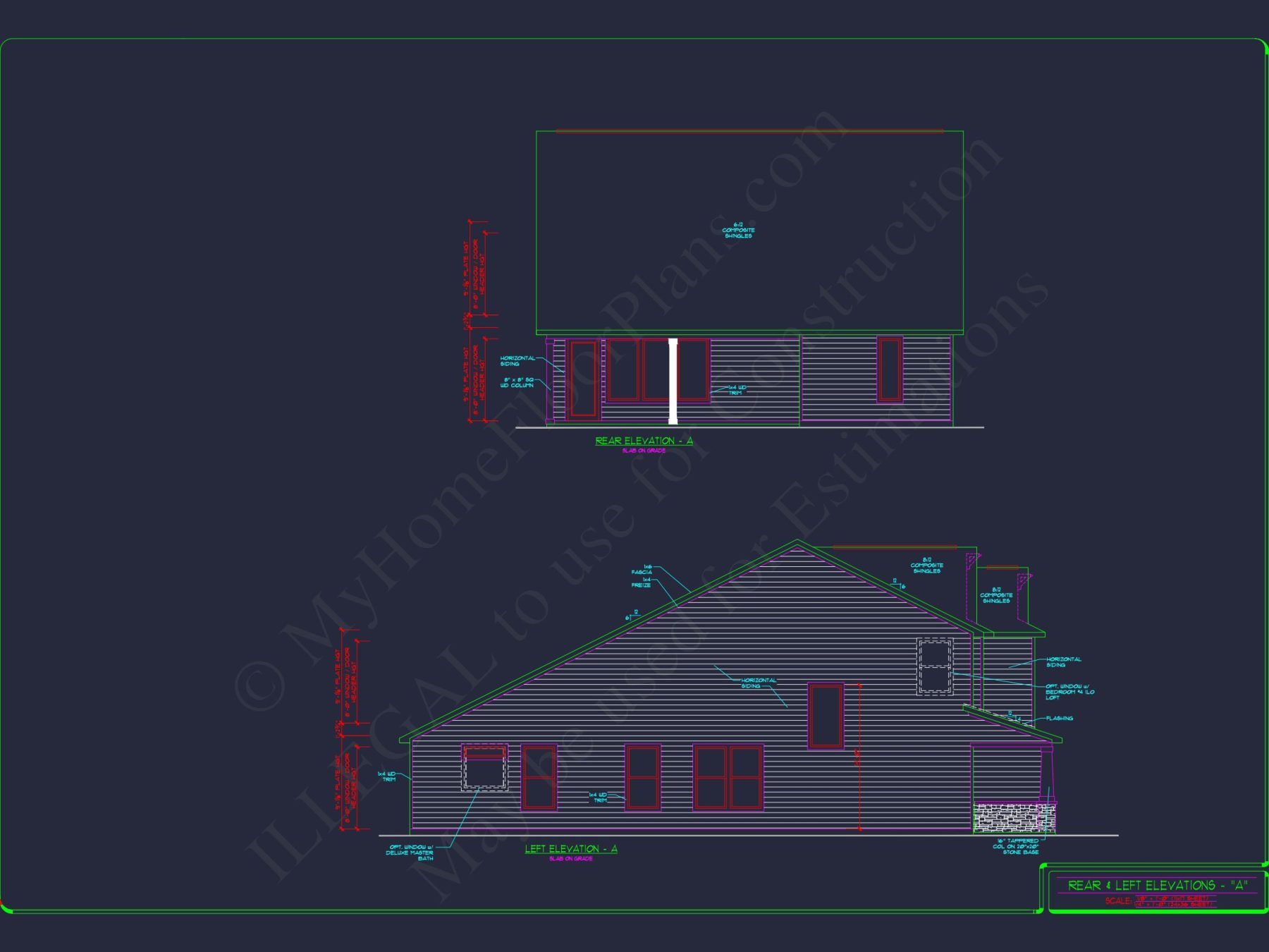 2-Story Colonial house Plan: 3-4 BR, 2344 Sq Ft, CAD