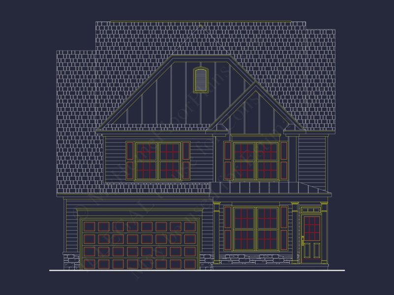 2-Story Craftsman house Plan with 4 Bedrooms and Open Floor Plan