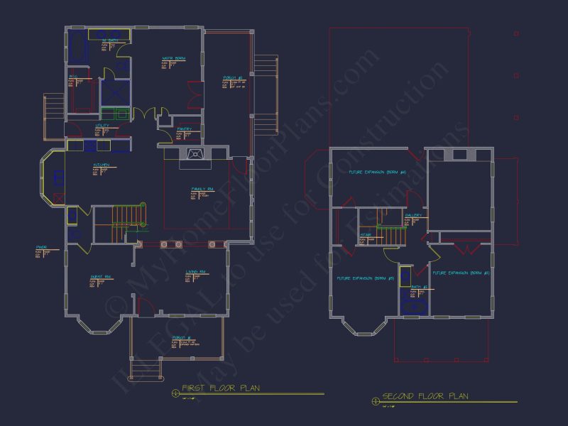 2-Story Farmhouse house Plan, 4-Bedroom Blueprint Design