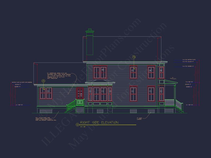 2-Story Farmhouse house Plan, 4-Bedroom Blueprint Design