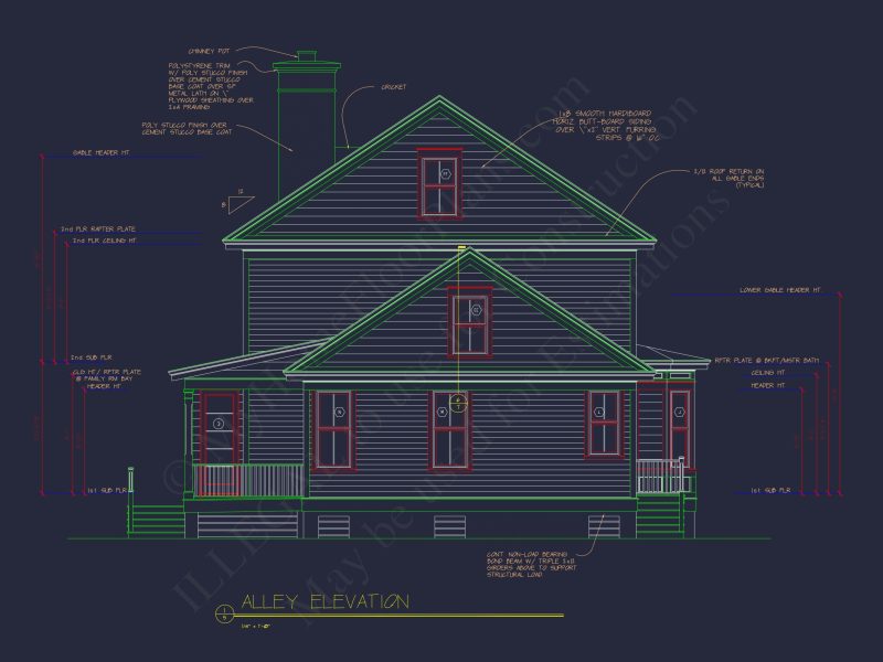 2-Story Farmhouse house Plan, 4-Bedroom Blueprint Design