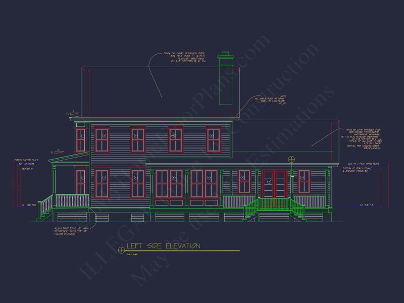 2-Story Farmhouse house Plan, 4-Bedroom Blueprint Design