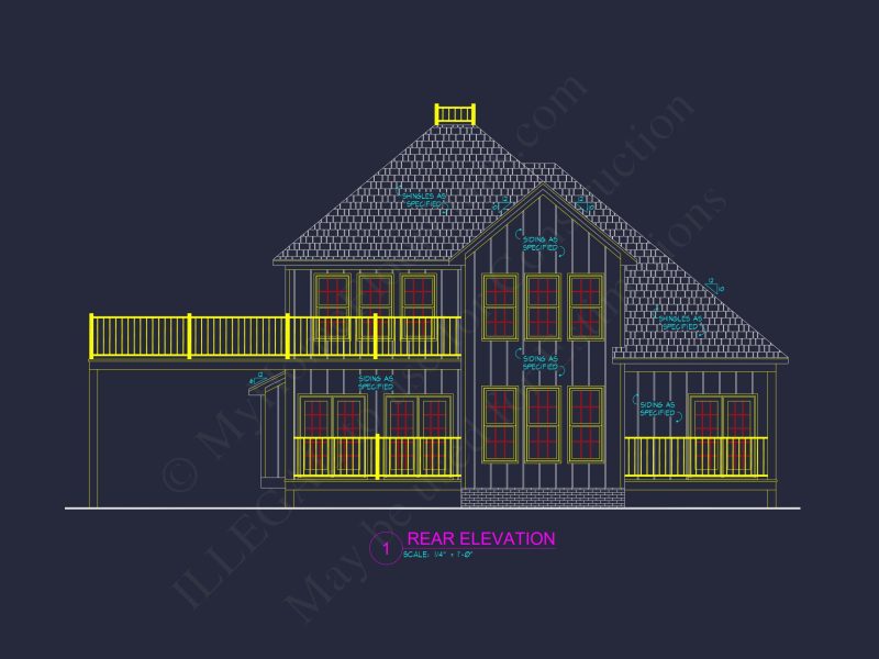 2-Story Modern house Plan with Carport - 1953 SqFt