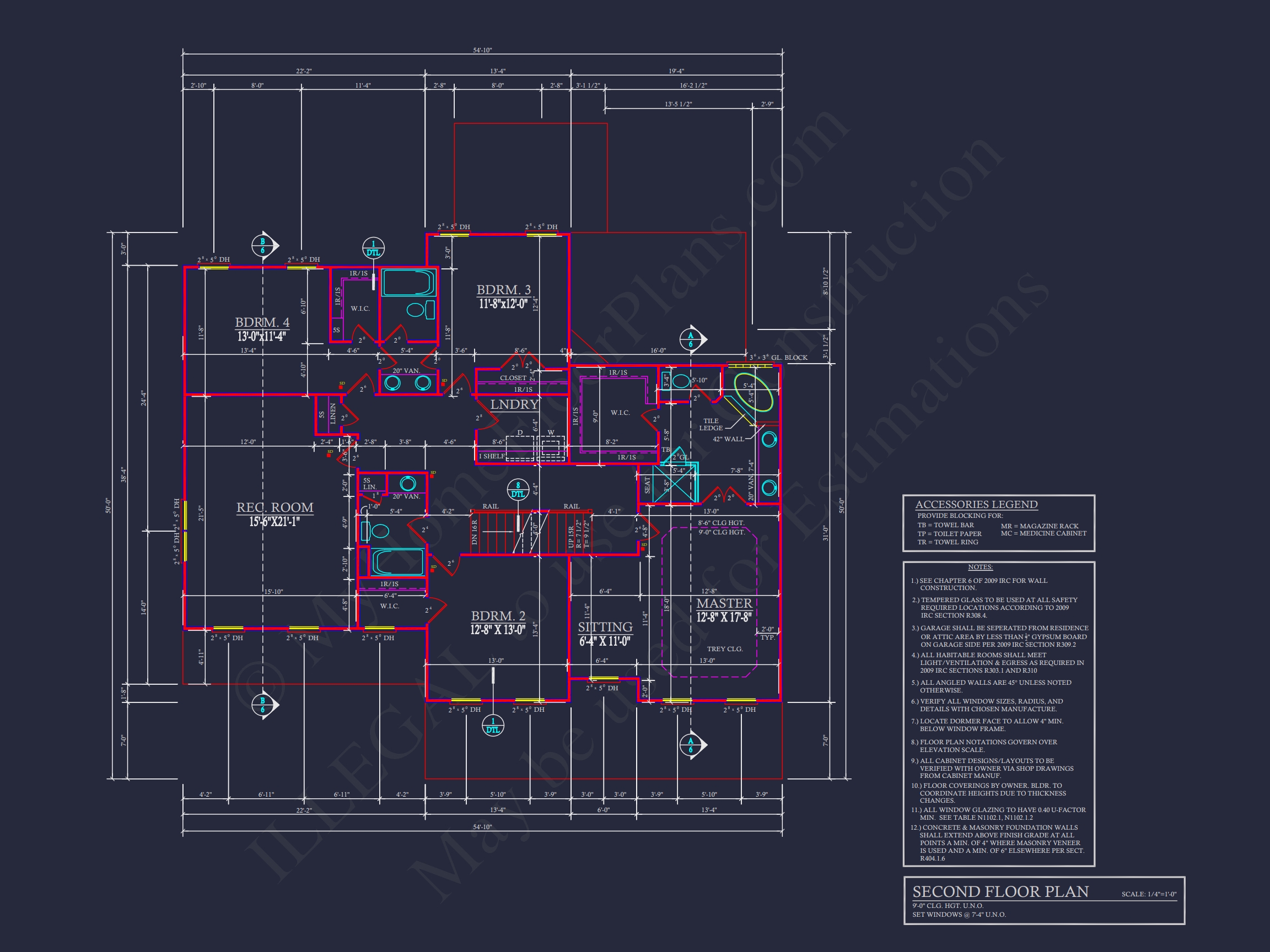 2-Story Traditional Home Plan w/Open Floor Plan - 3845 SqFt