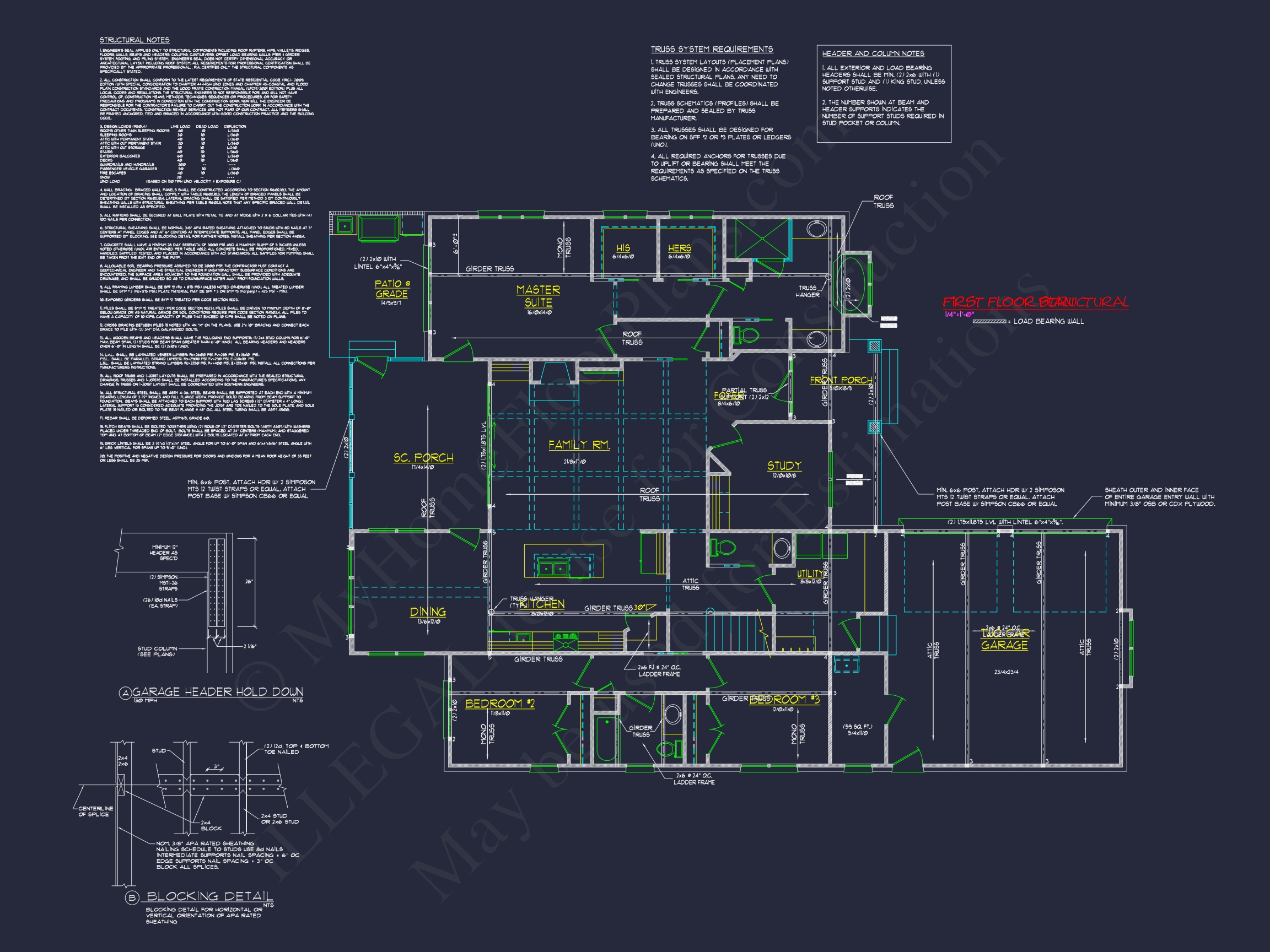 2-Story,5-Bed Traditional Home Floor Plan & Blueprint