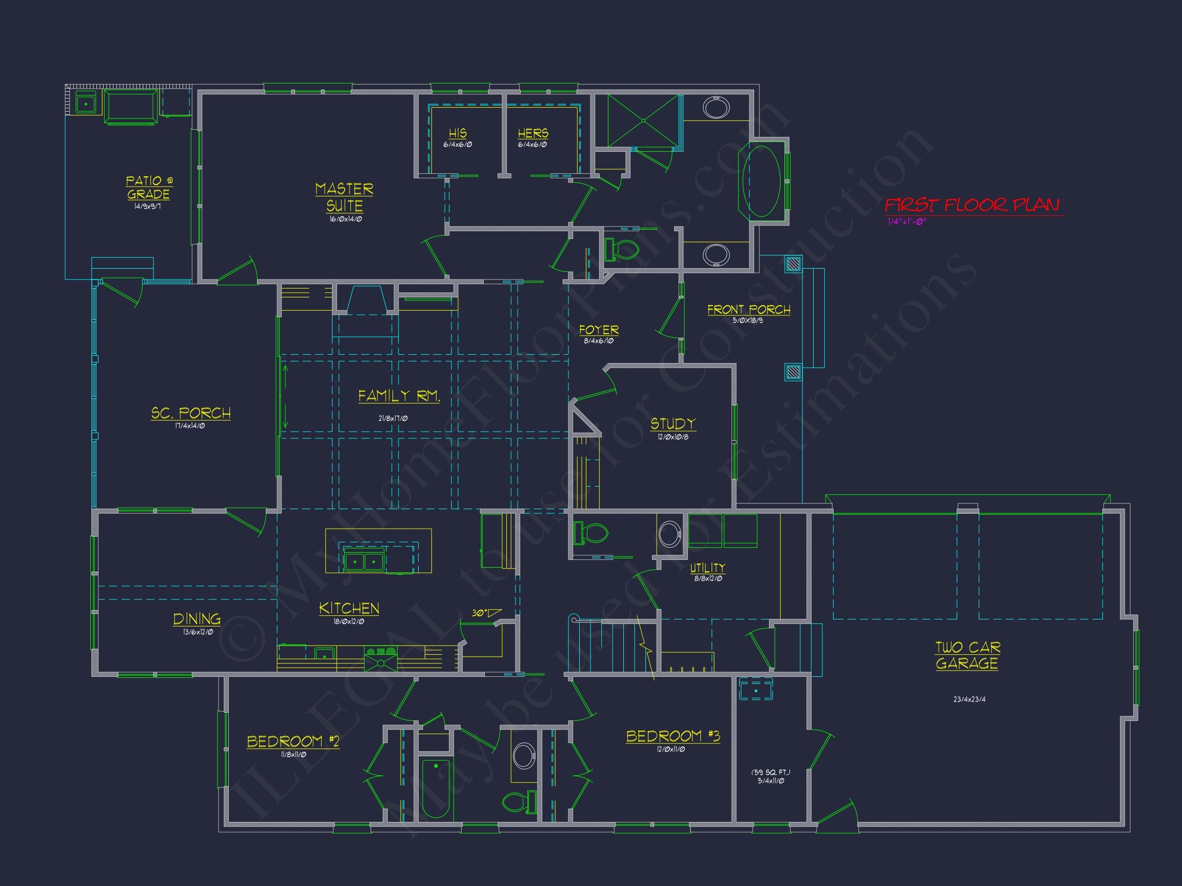 2-Story,5-Bed Traditional Home Floor Plan & Blueprint