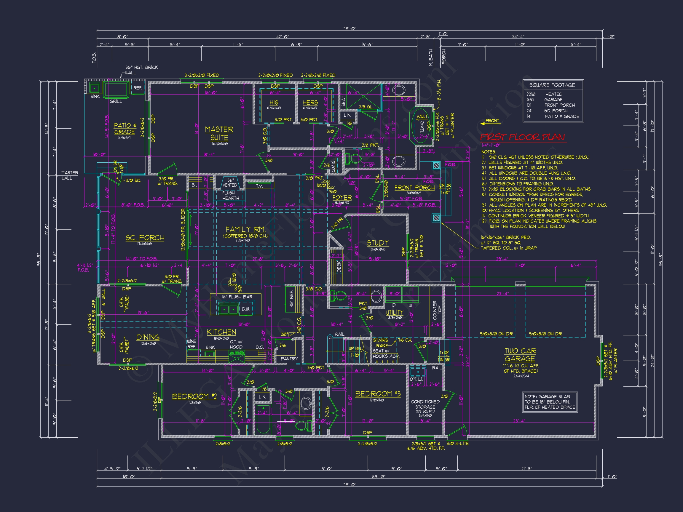 2-Story,5-Bed Traditional Home Floor Plan & Blueprint