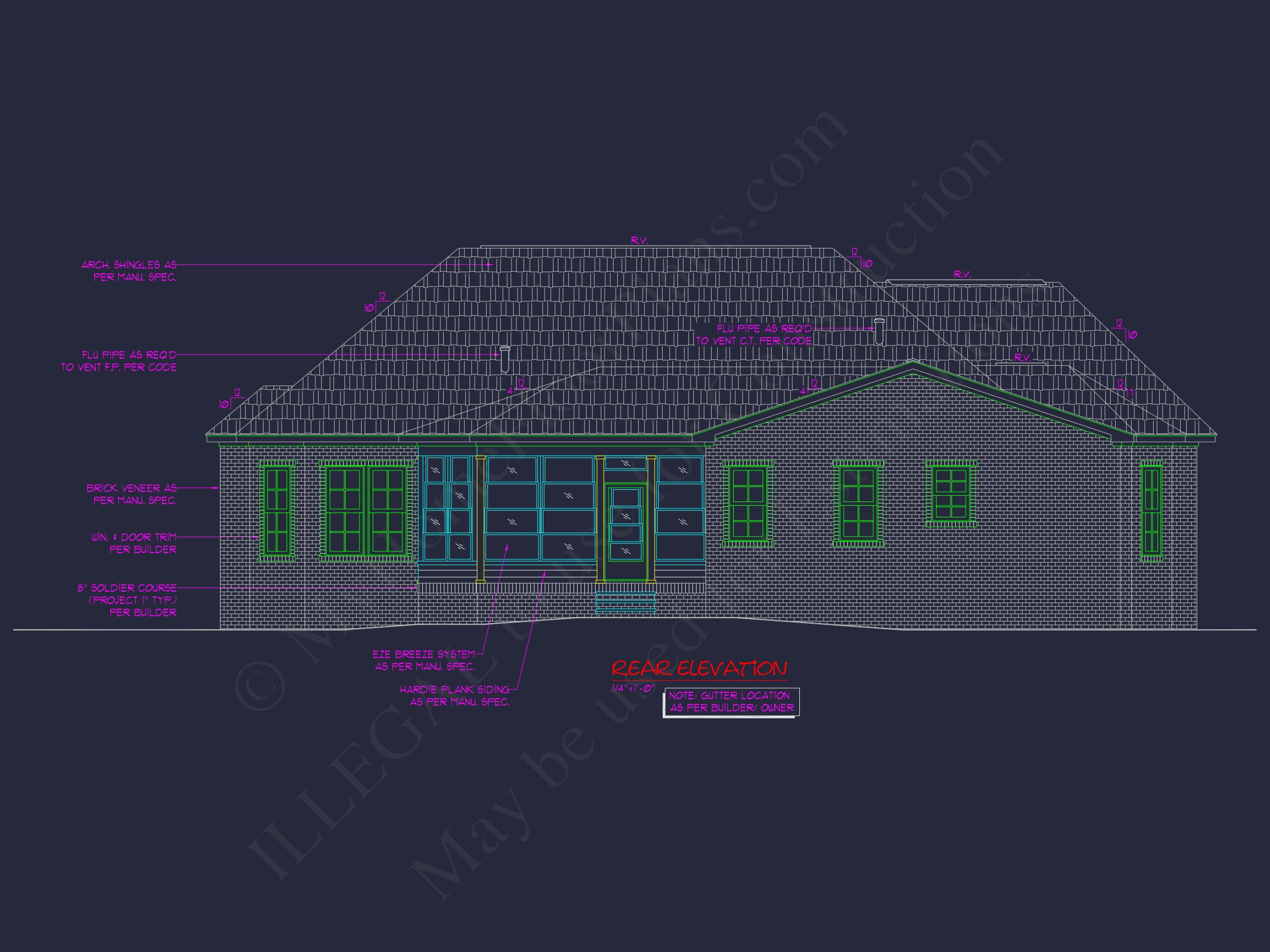 2-Story 3-Bed Traditional house Plan,2800 Sq Ft Floor Plan