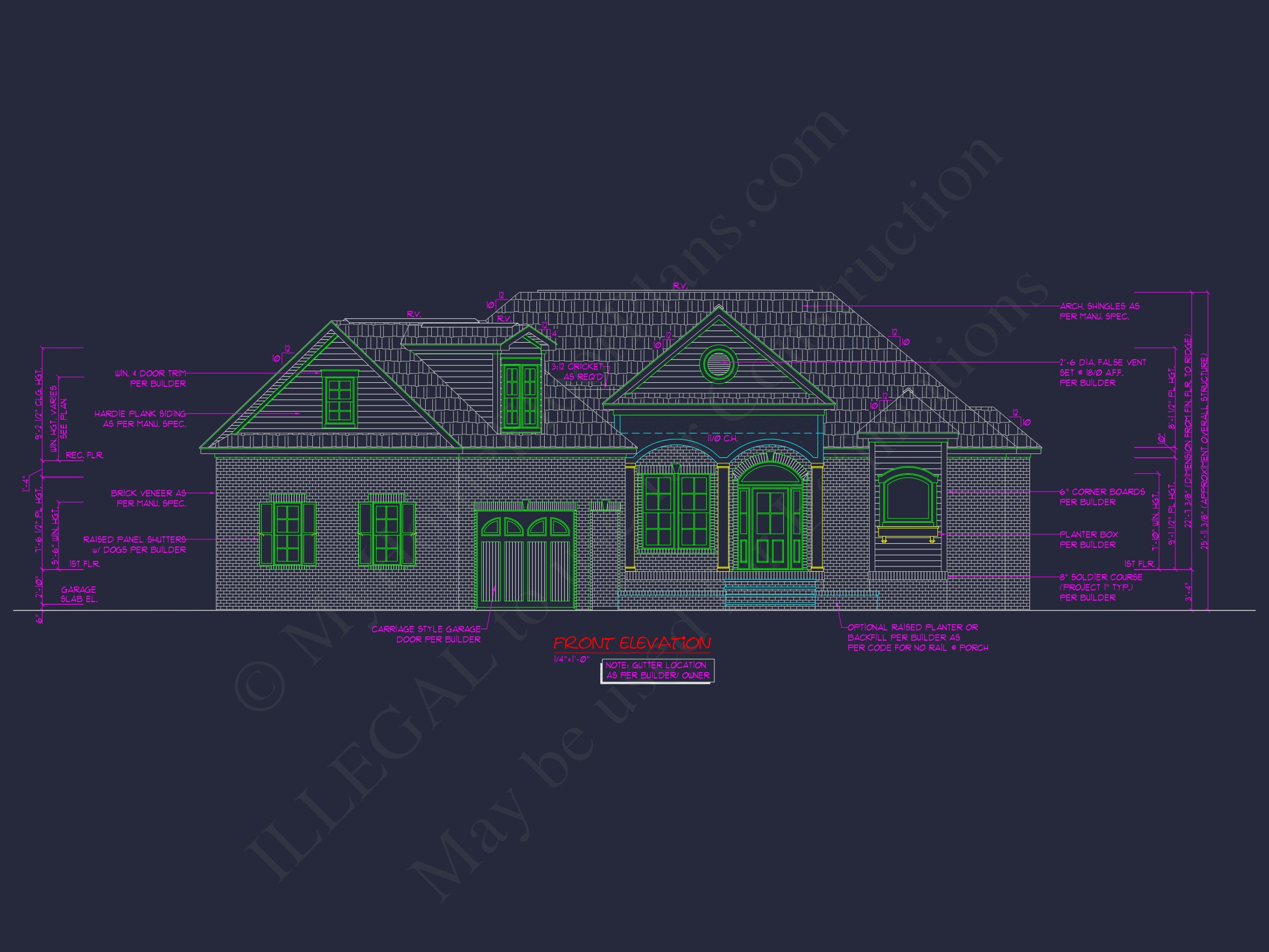 2-Story 3-Bed Traditional house Plan,2800 Sq Ft Floor Plan