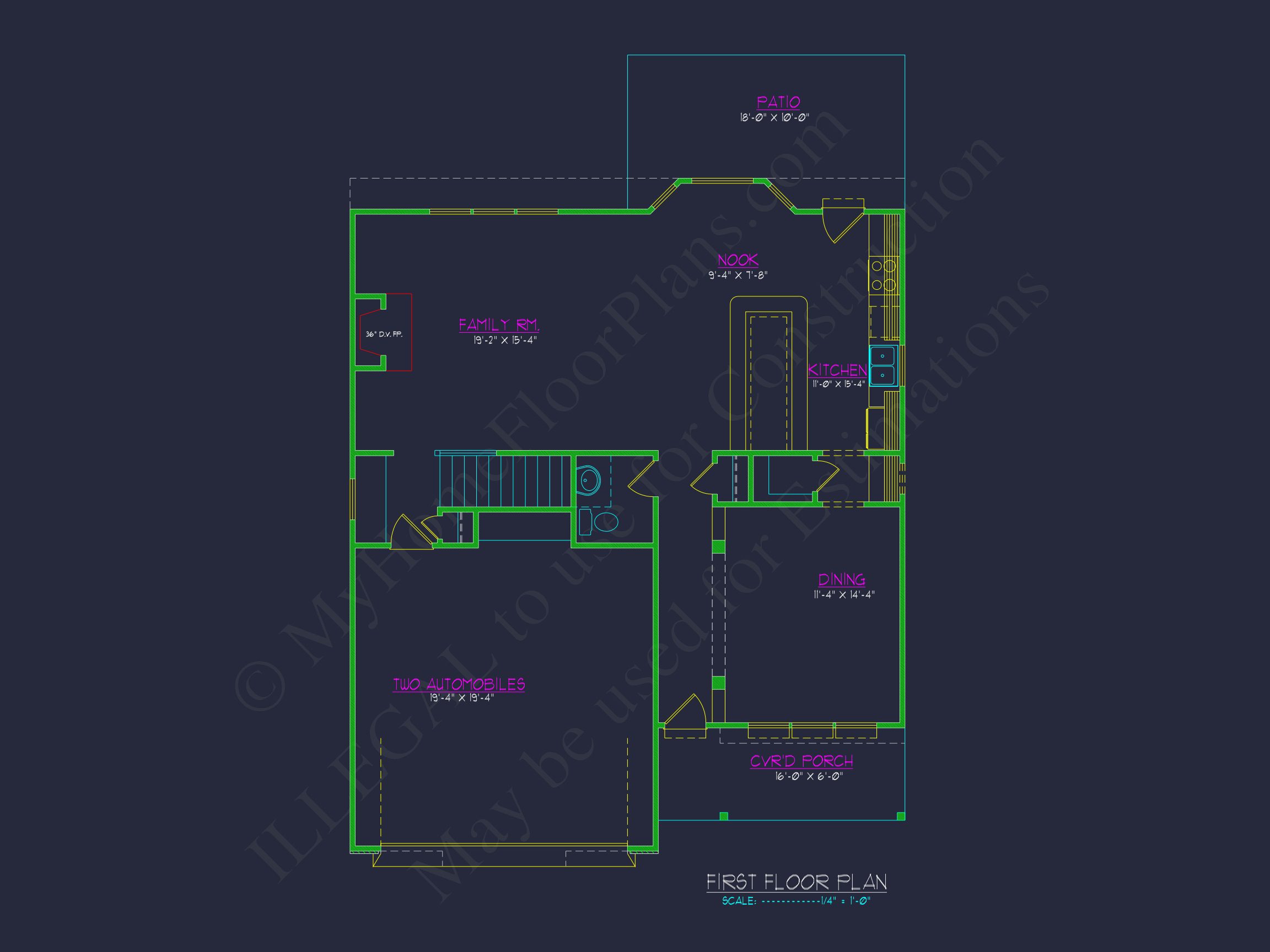 2 Story 3 Bed,3 Bath house Plan & Blueprint Design