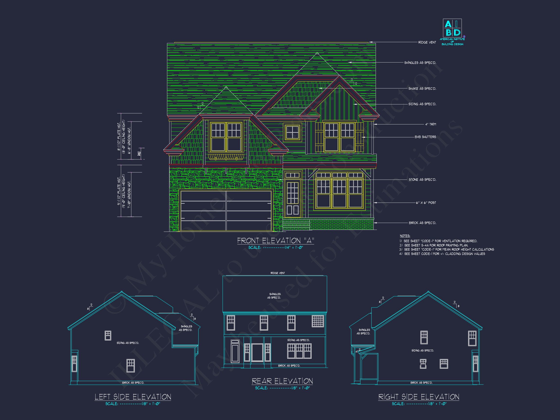 2 Story 3 Bed,3 Bath house Plan & Blueprint Design