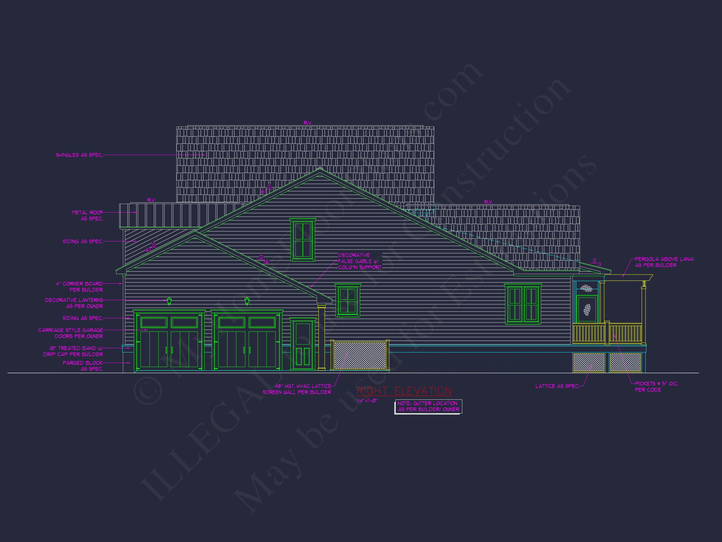 2-Story 3-Bedroom Country house Plan w/Island Kitchen & Lanai