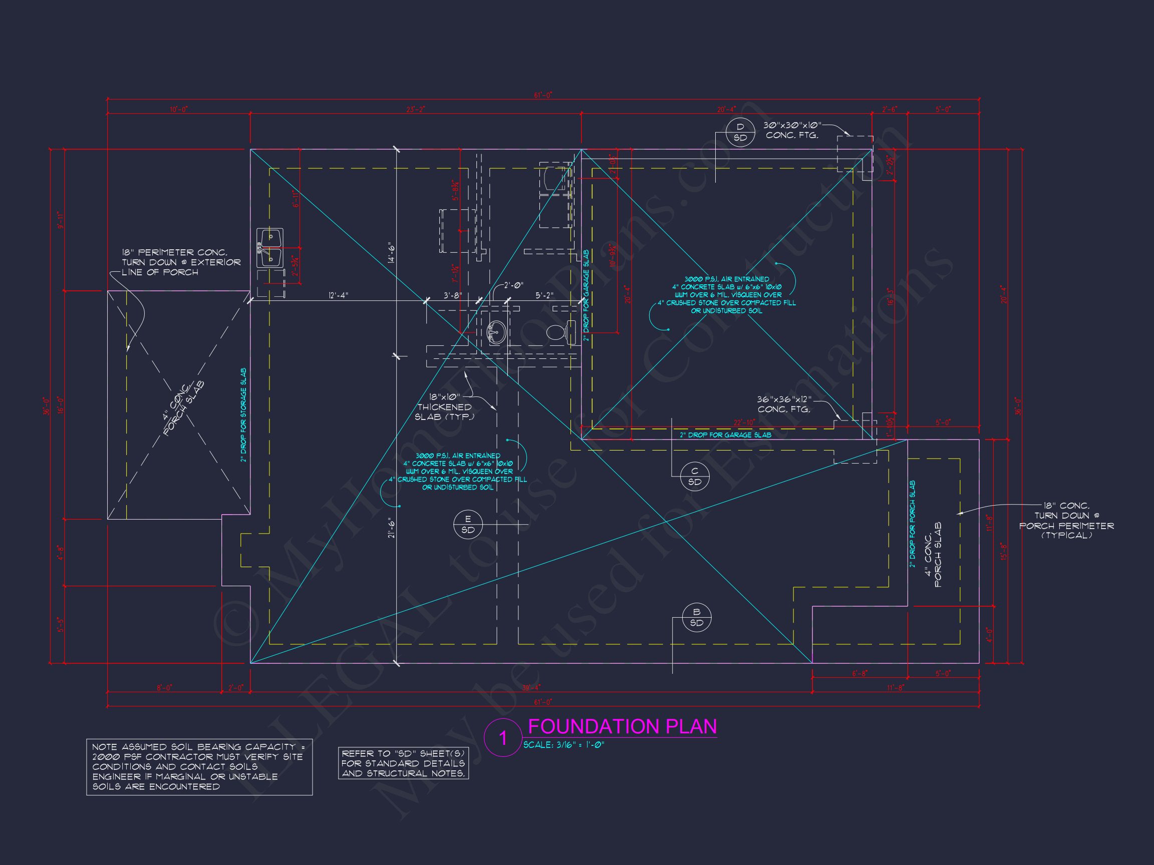 2 Story Craftsman house Plan - 2525 Sq Ft,4 Beds,3 Baths,2 Car Garage Blueprint Design