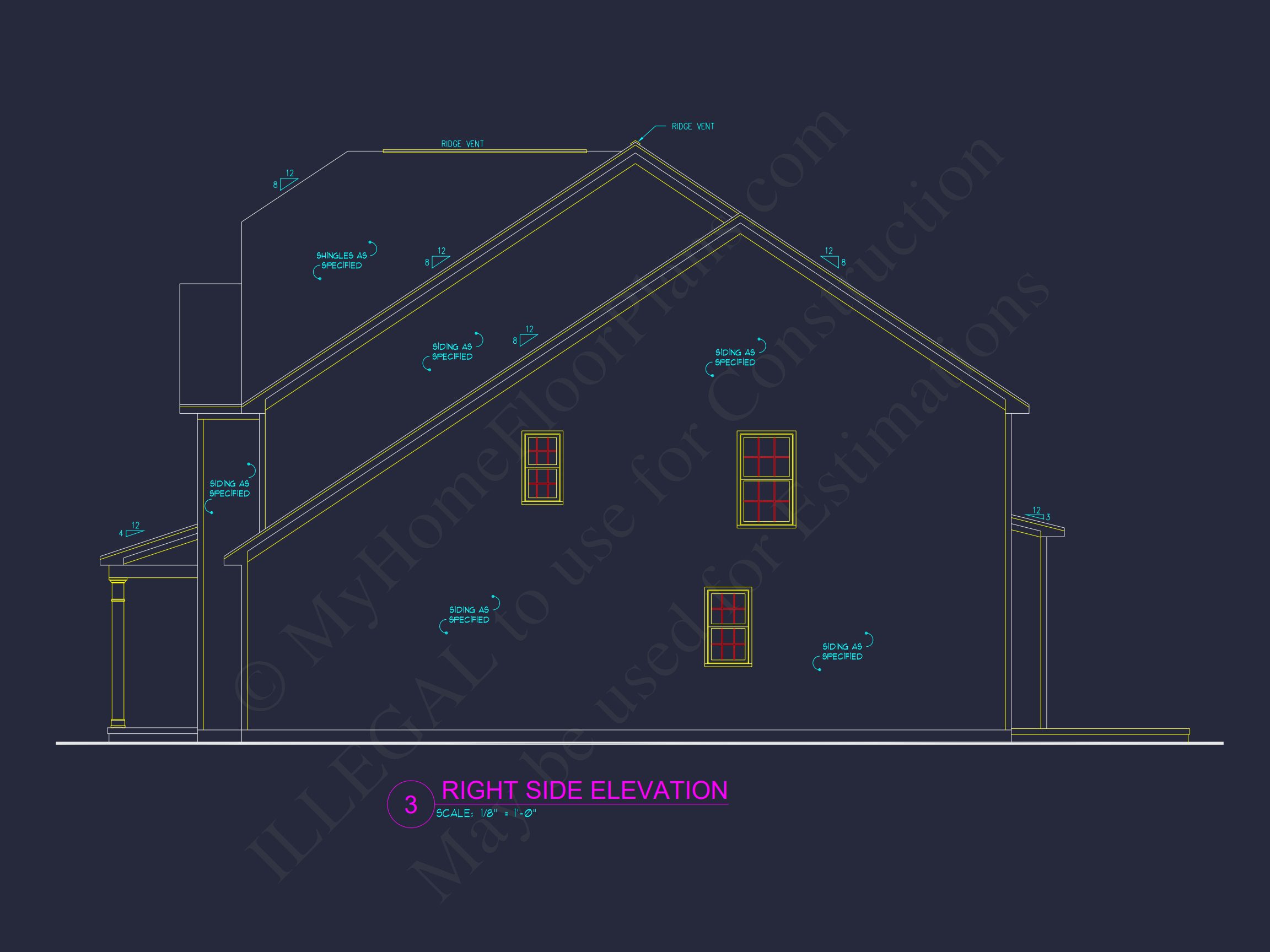 2 Story Craftsman house Plan - 2525 Sq Ft,4 Beds,3 Baths,2 Car Garage Blueprint Design