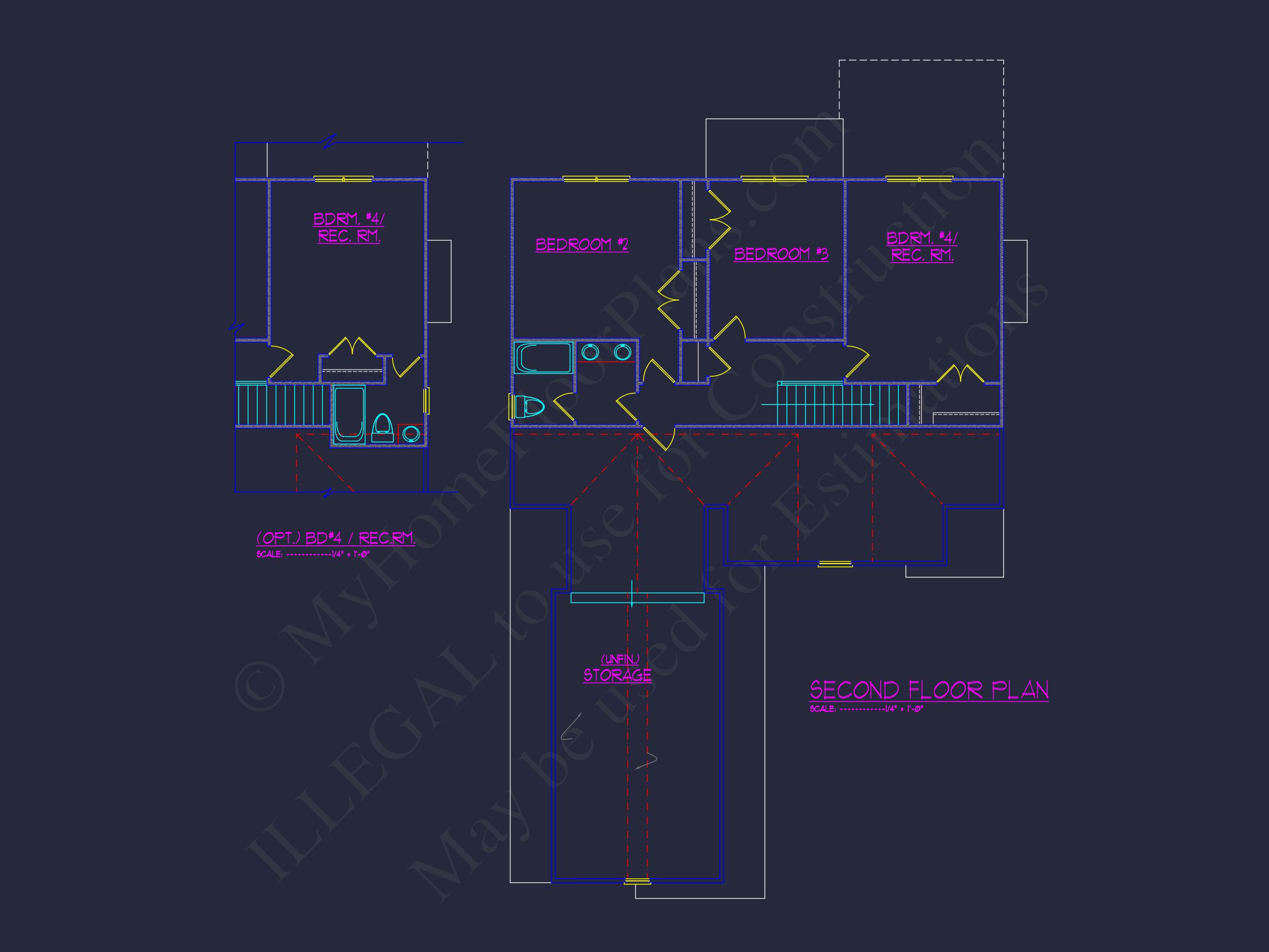 2-Story Craftsman house Plan Blueprint with Garage & Features