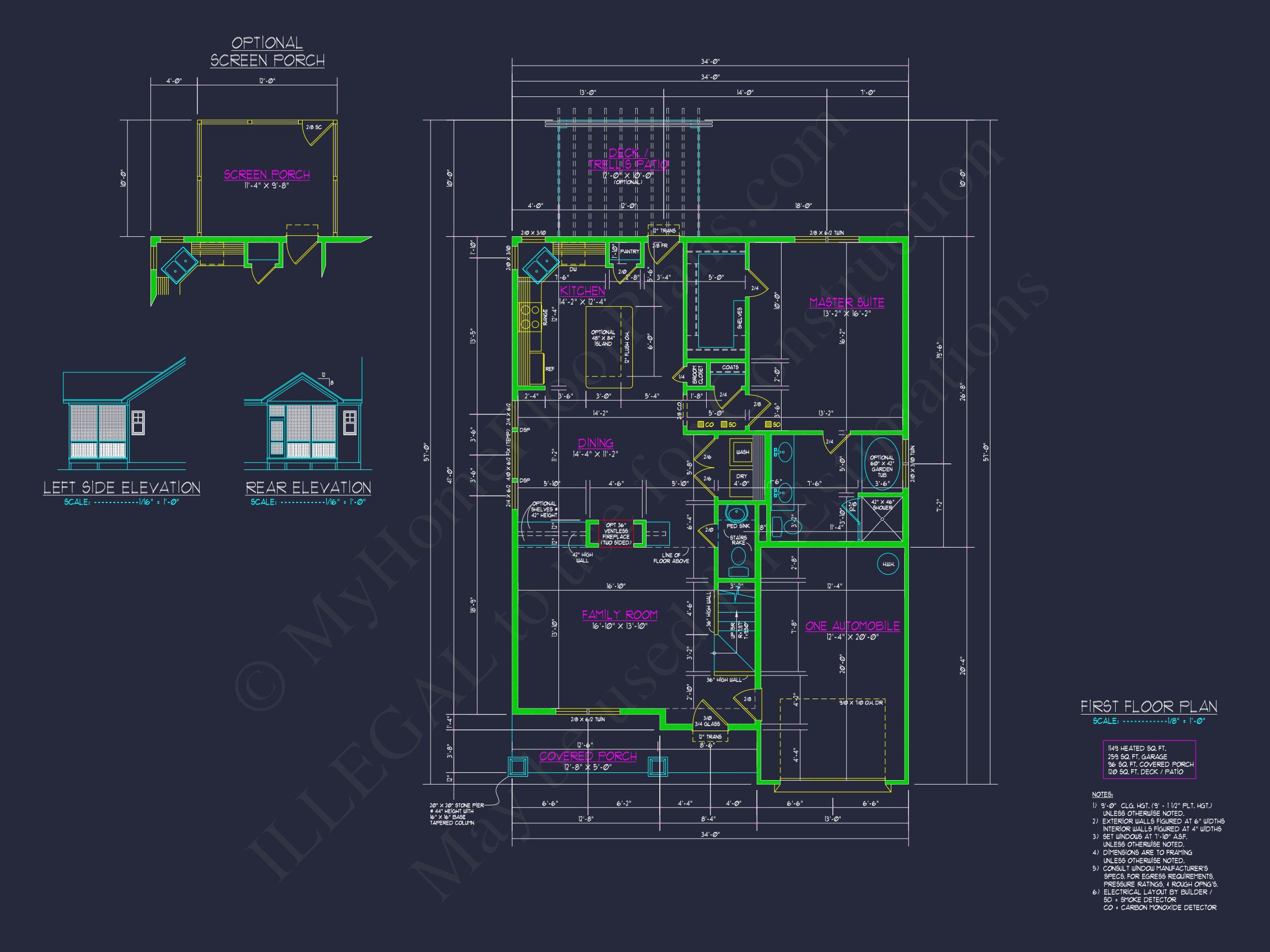 2-Story Craftsman house Plan with Open Floor Blueprint Designs
