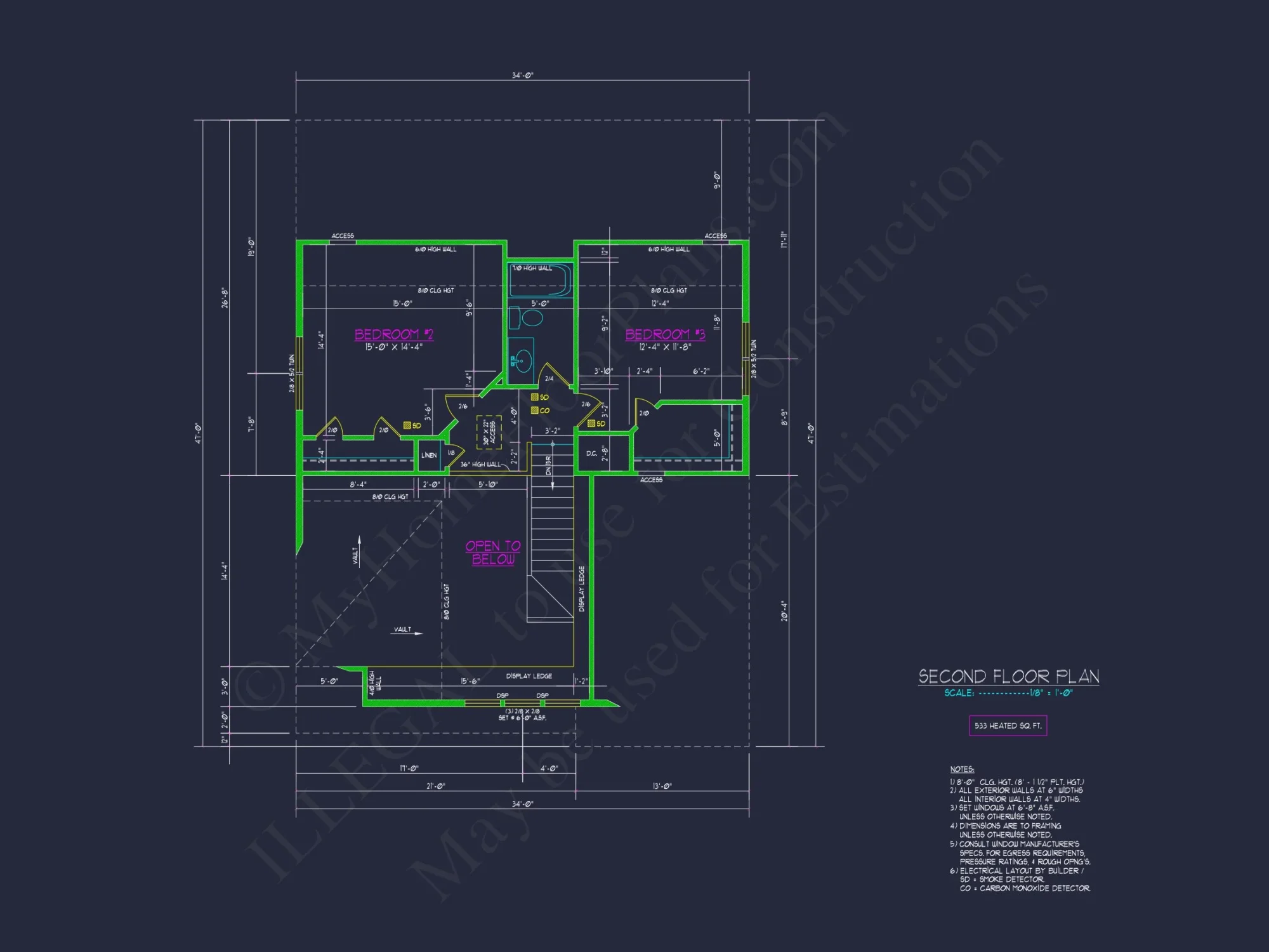 2-Story Craftsman house Plan with Open Floor Blueprint Designs
