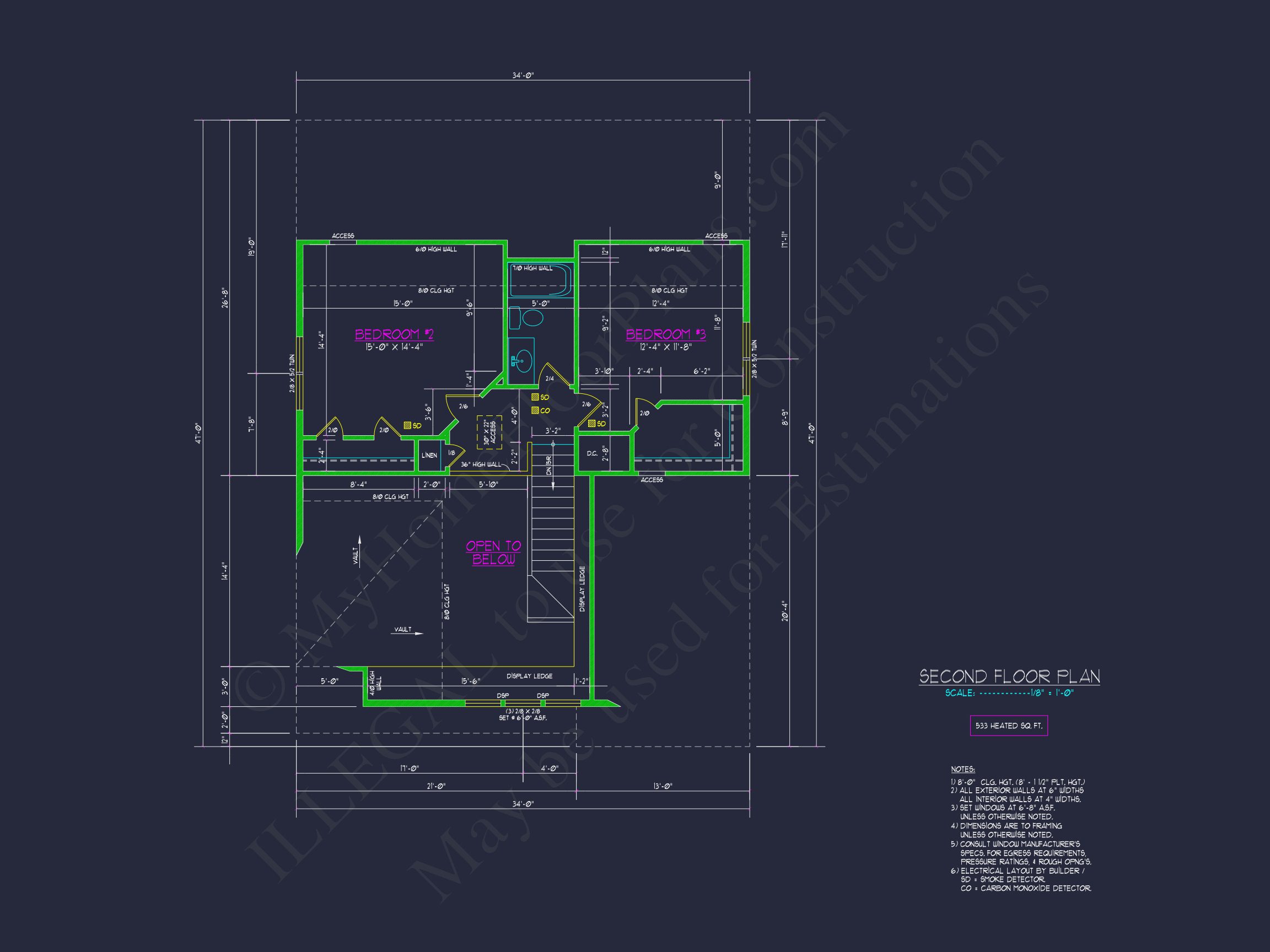 2-Story Craftsman house Plan with Open Floor Blueprint Designs