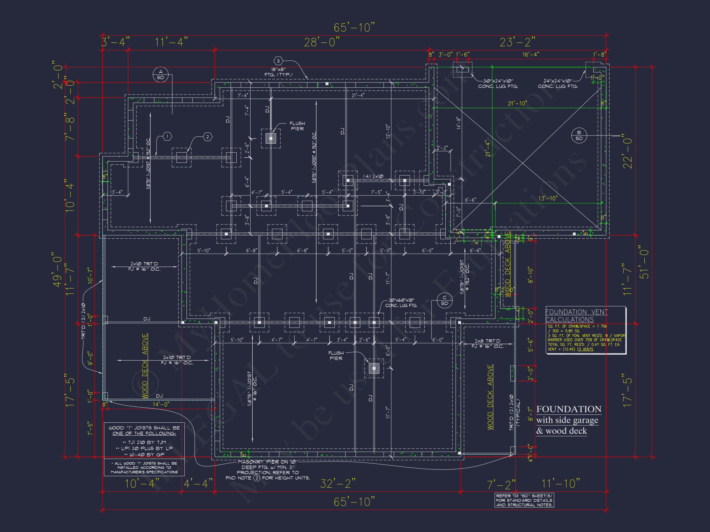 2-Story Craftsman house Plan w/Open Floor Plan (2605 Sq Ft)